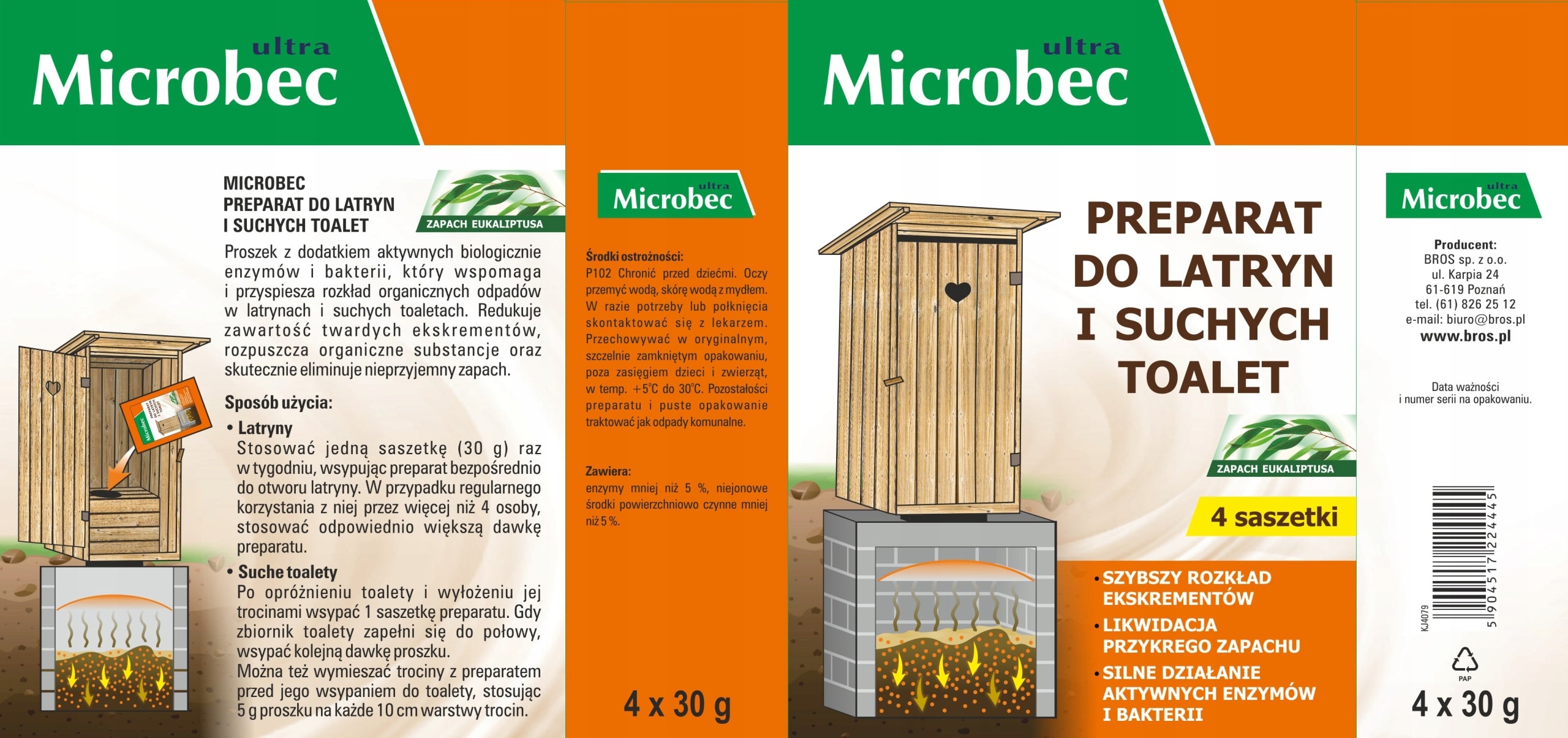 MICROBEC Preparation for latrines and dry toilets 4X30G EAN (GTIN) 5904517224445