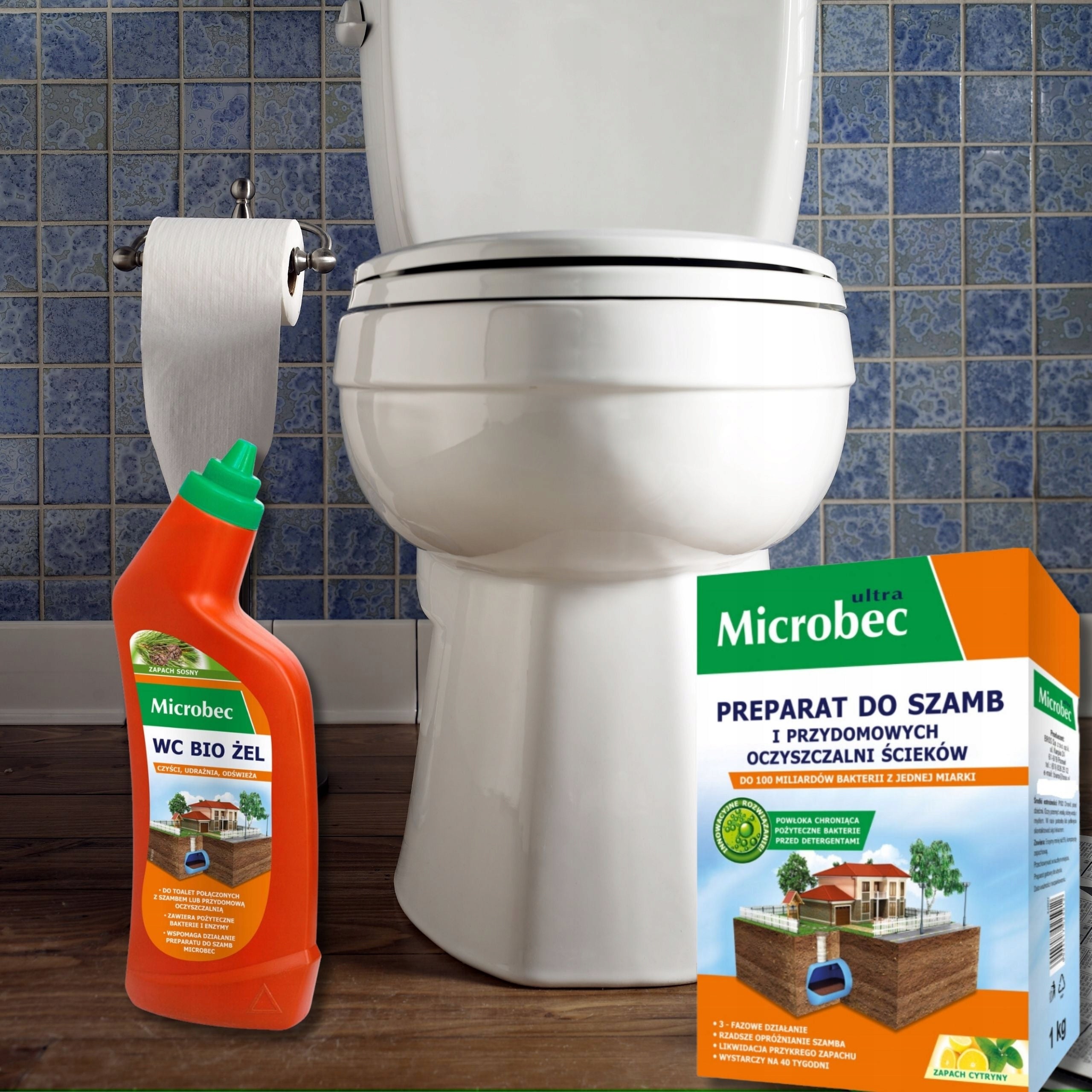 MICROBEC ULTRA BACTERIA FOR SEPTIC TANK 1KG LEMON SCENT + TOILET BIO GEL 500ML EAN (GTIN) 5904517262409