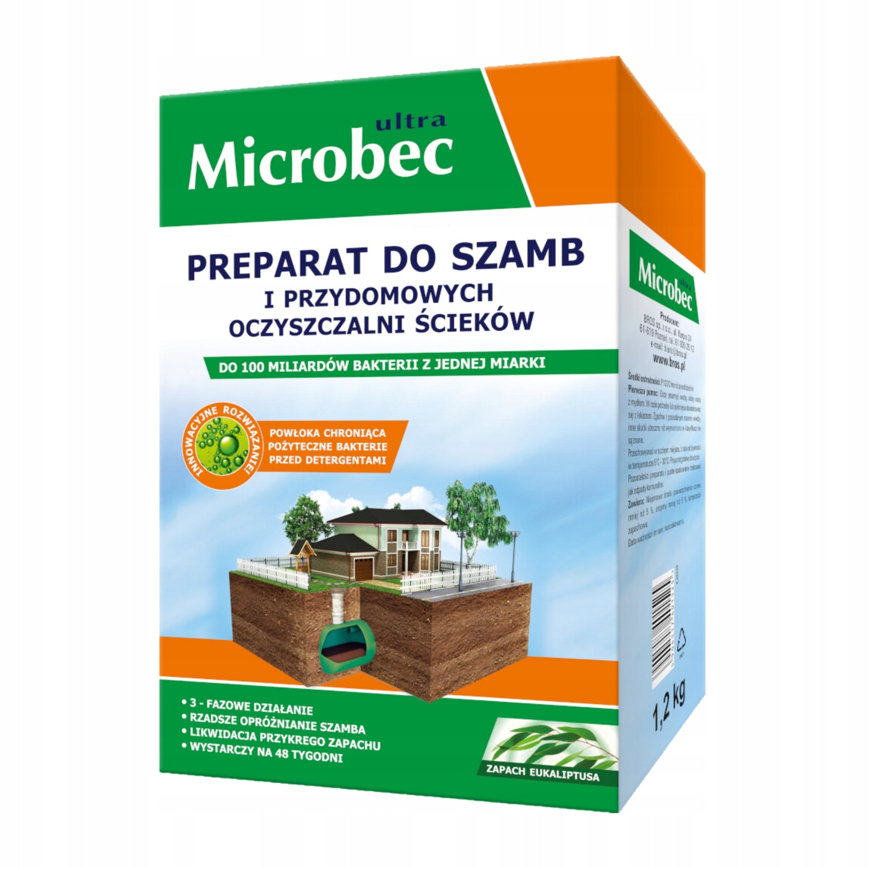 MICROBEC ULTRA PREPARATION BACTERIA FOR SEPTIC TANK TREATMENT PLANT EUCALYPTUS 1,2 KG