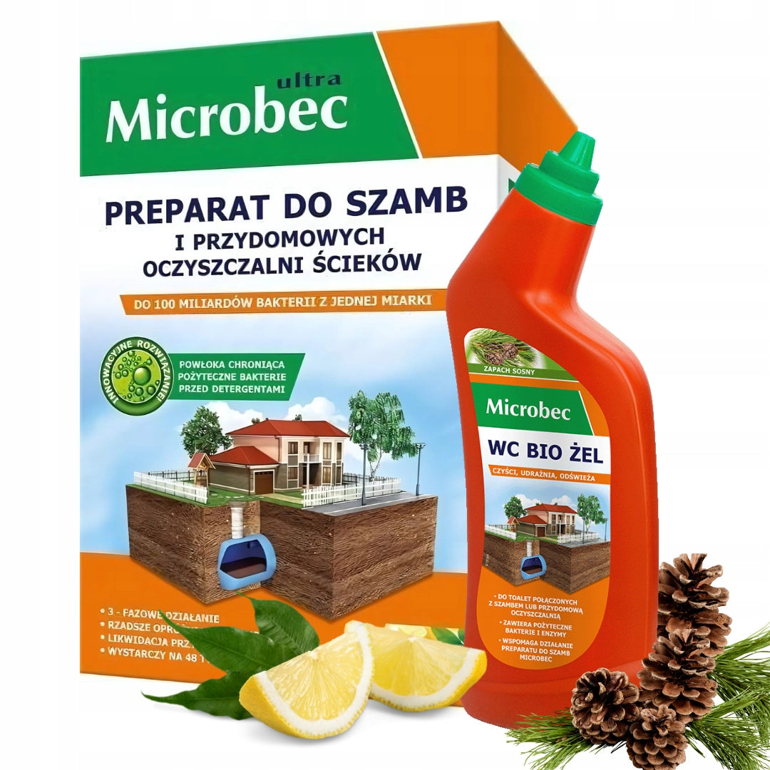 MICROBEC ULTRA bacteria for septic tank 1kg + BIO GEL WC 500 ml