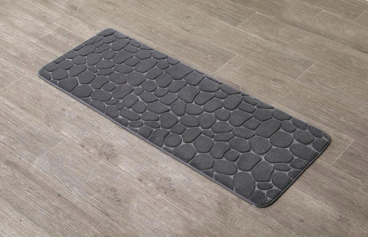 MICROFIBER BATHROOM MAT RUG 45X120 GRAPHITE Packaging status original
