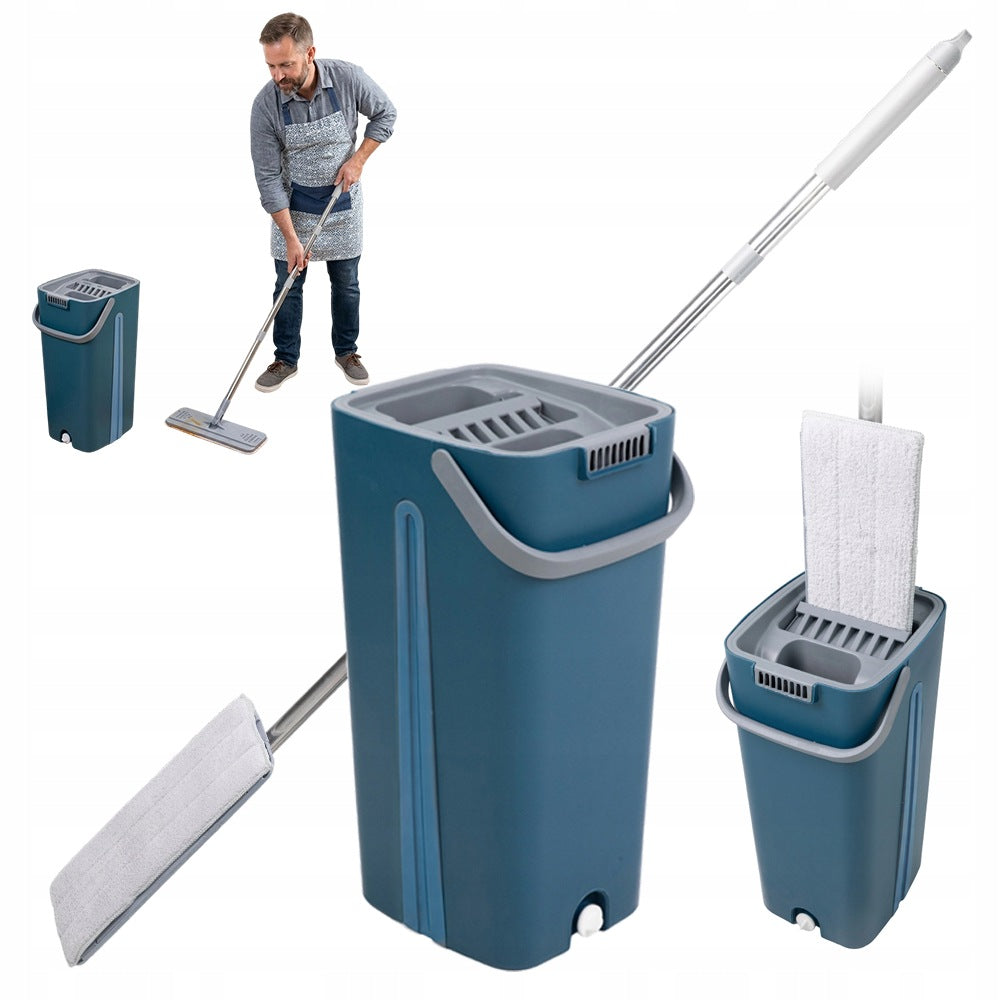 MICROFIBER BLUE MOP WITH BUCKET FOR WINDOW AND WALL FLOORS