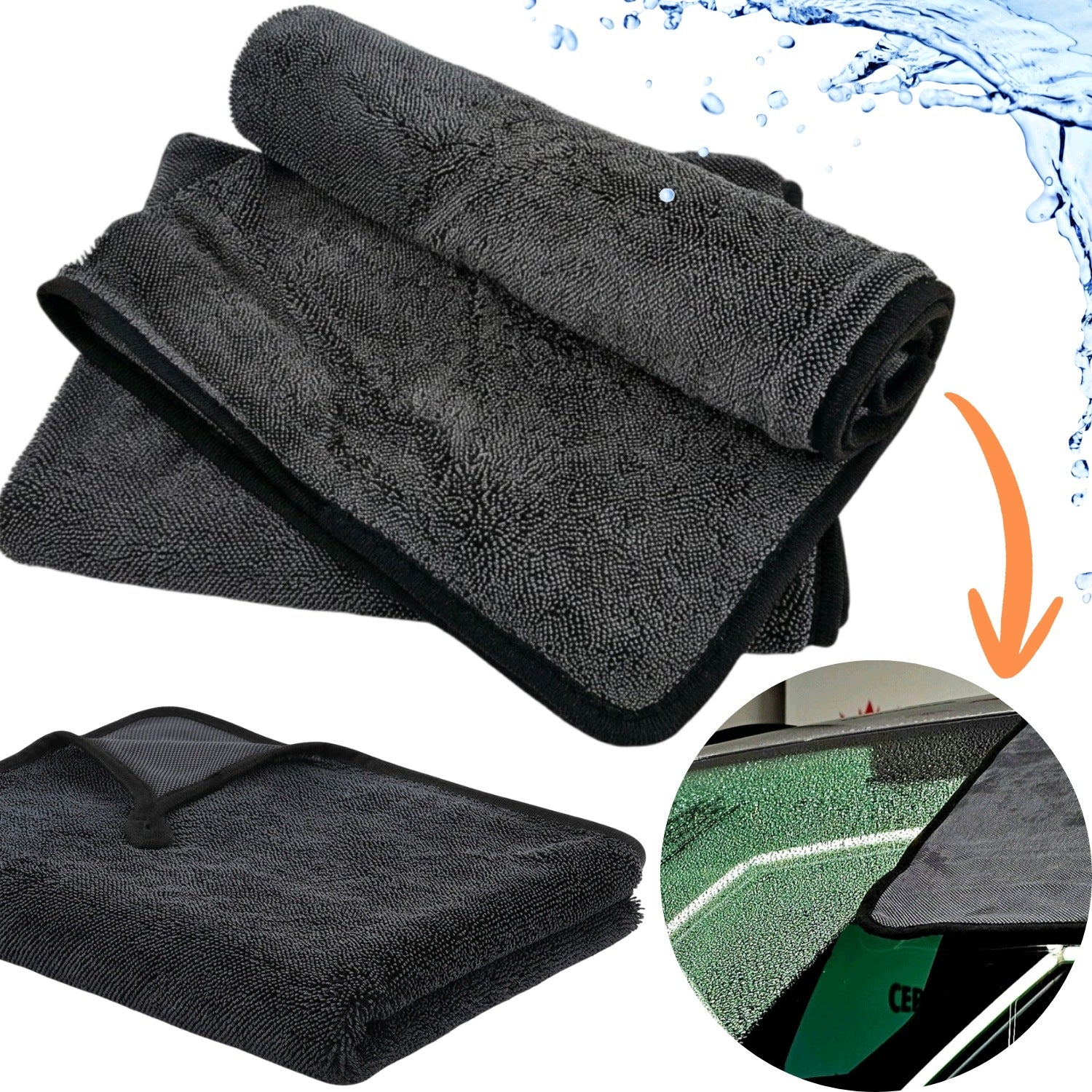 MICROFIBER CAR DRYING TOWEL LARGE 90x60 XXL FOR DRYING