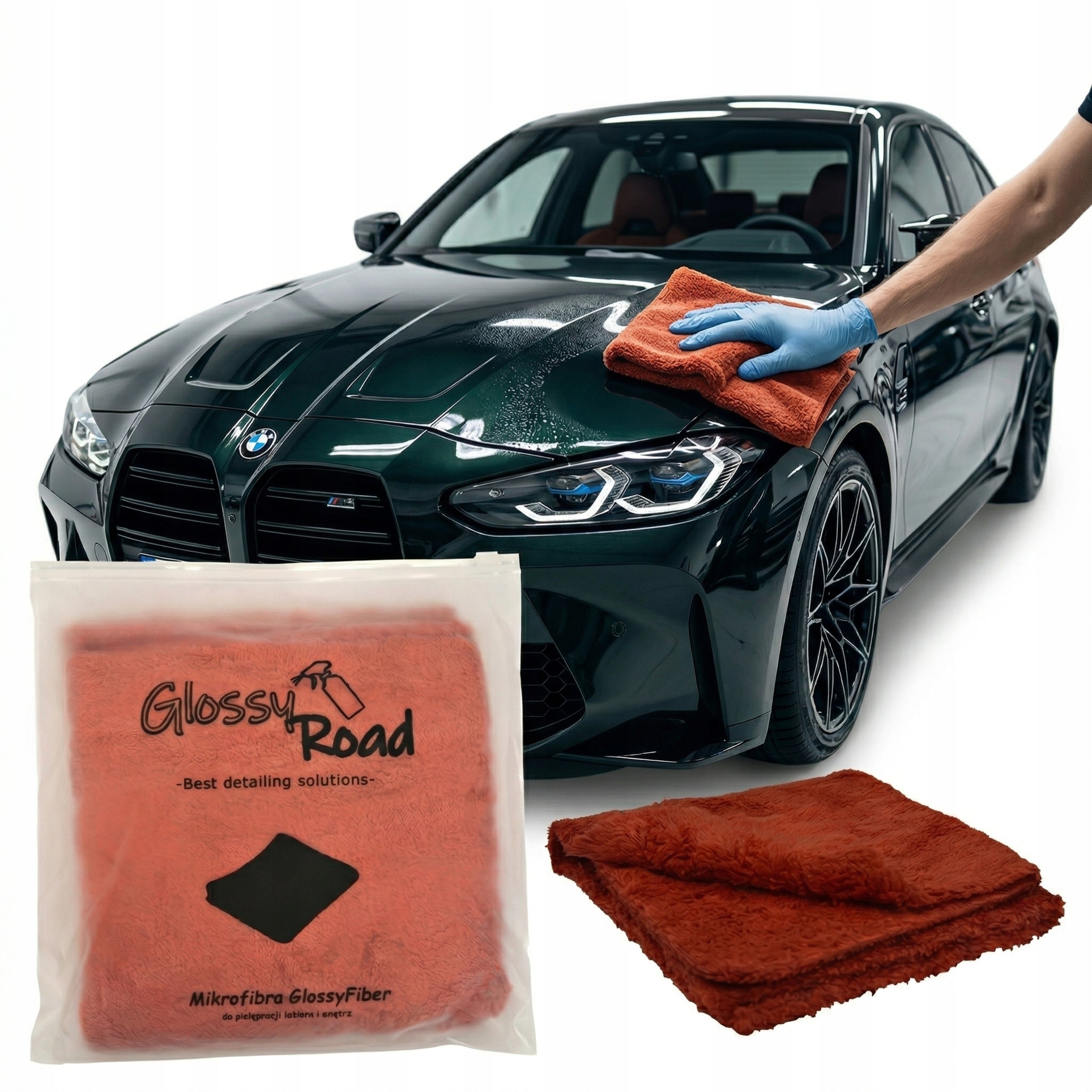 MICROFIBER CLOTH FOR CAR PAINT AND INTERIOR SEAMLESS 40X40CM 500GSM