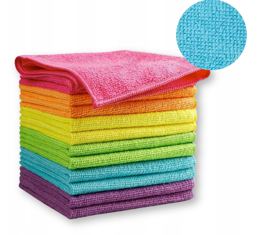 MICROFIBER CLOTH SET 30x30CM SOFT CLOTH FOR GLASS WINDOWS 10 PCS