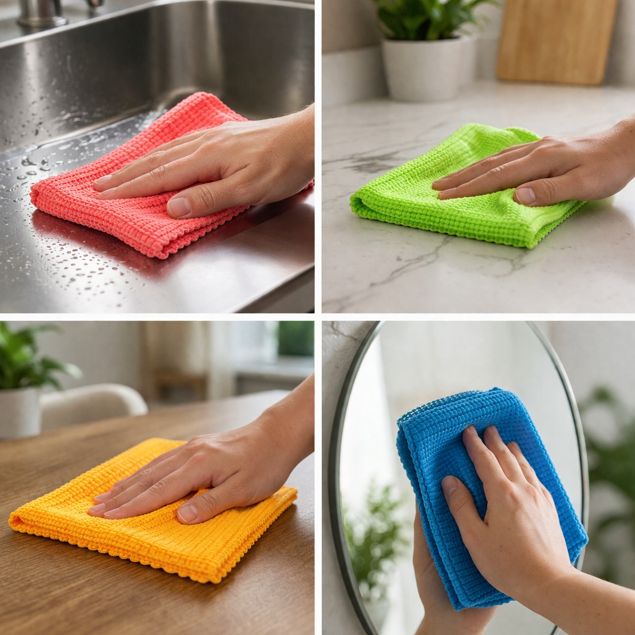 MICROFIBER CLOTH TOWEL MICROFIBER CLOTH 4pcs 30x30 FOR DRYING Manufacturer code Ściereczki z mikrofibry zestaw 4szt ręcznik