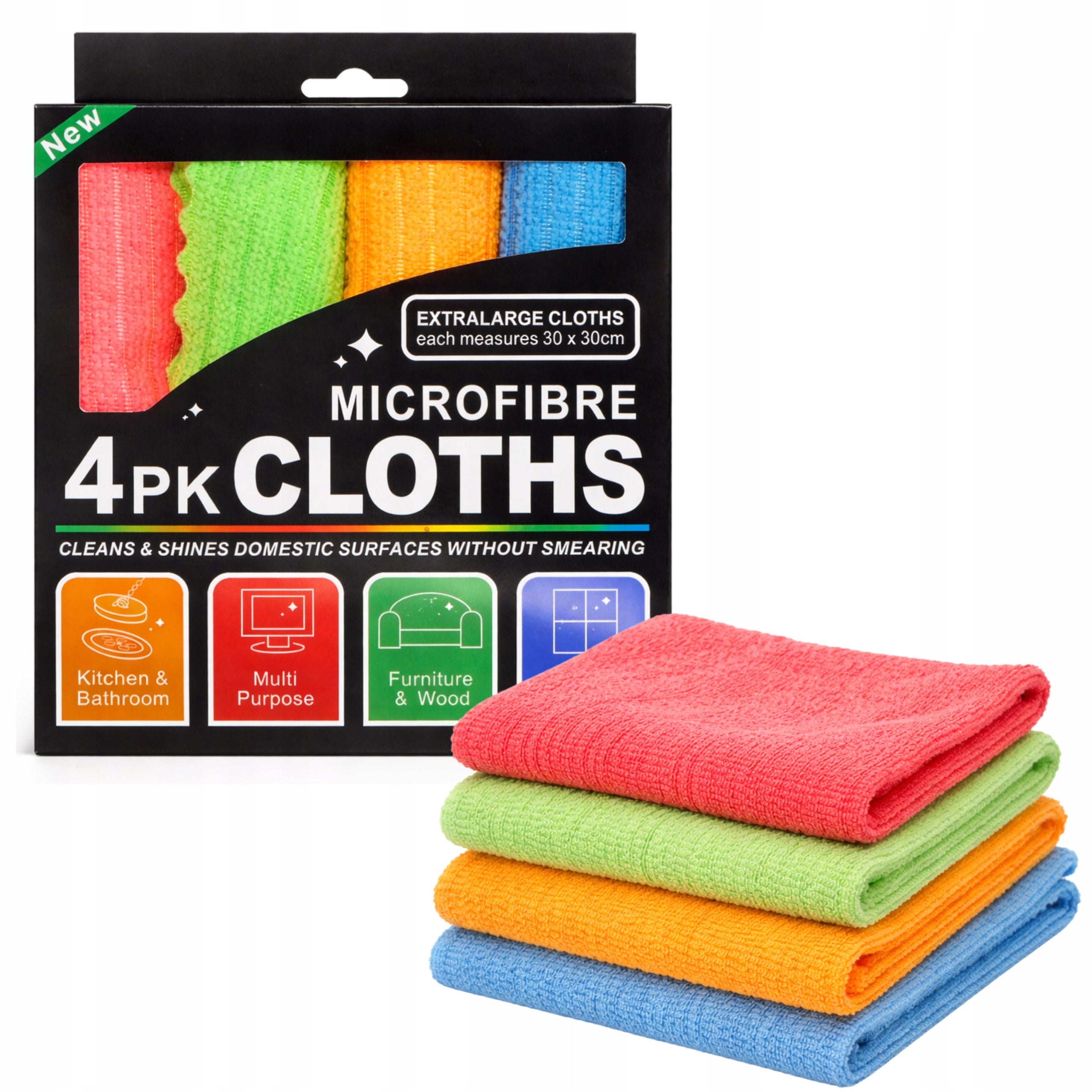 MICROFIBER CLOTH TOWEL MICROFIBER CLOTH 4pcs 30x30 FOR DRYING