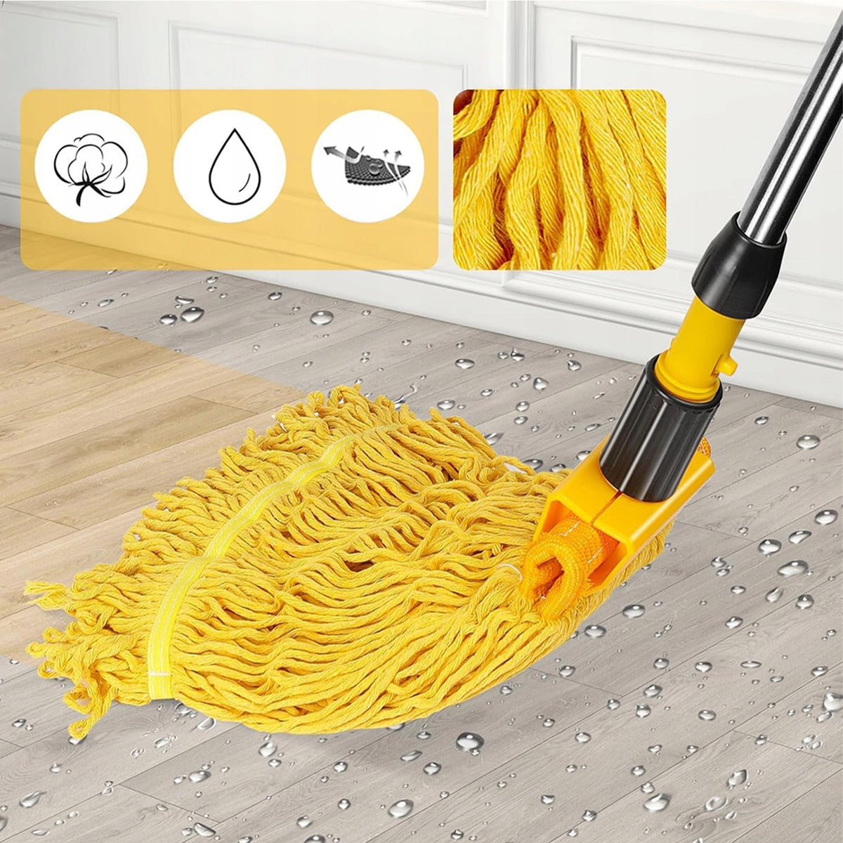 MICROFIBER FLAT MOP WITH 2 MOP HEADS SUPER ABSORBENT DETACHABLE FOR HOME Manufacturer code 784A5SFSADFS