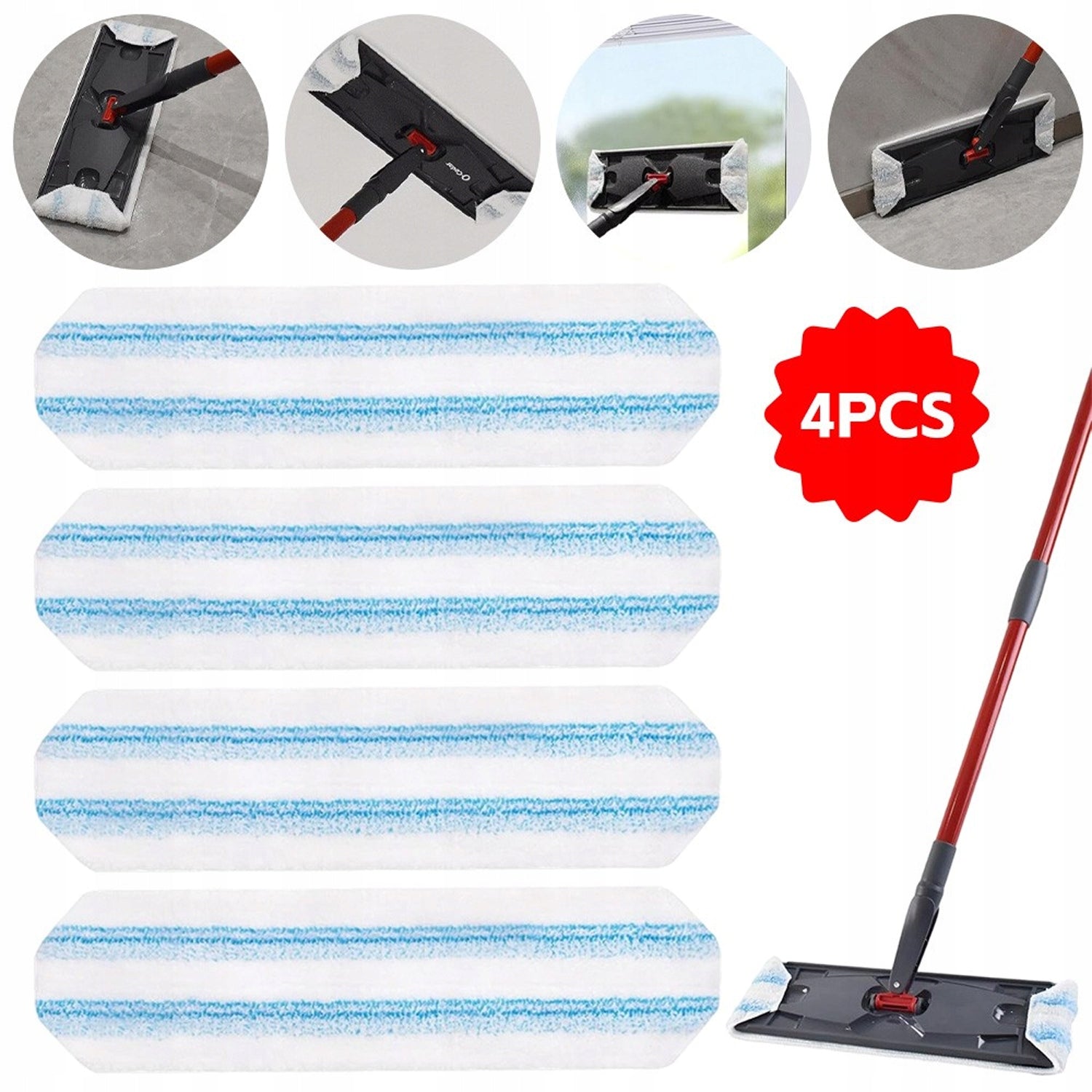 MICROFIBER FOR ALL FLOORS WOOD TERRACOTTA FOR FLAT MOP 4 PCS