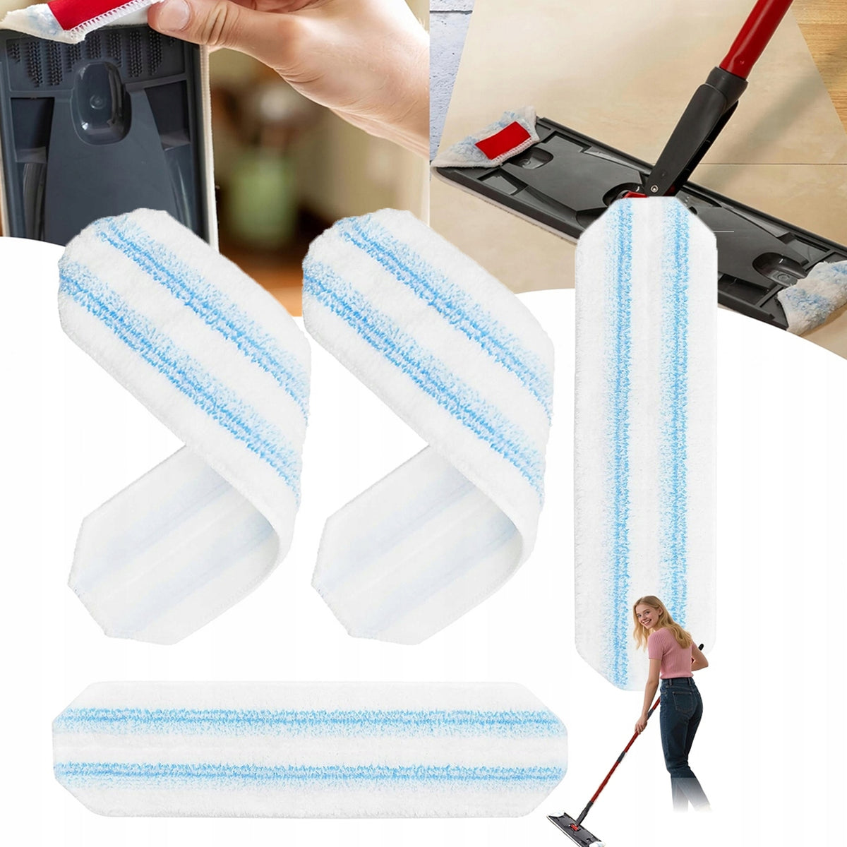 MICROFIBER FOR FLAT MOP REPLACEABLE CLOTHS CAN BE WASHED 40.5X11 CM