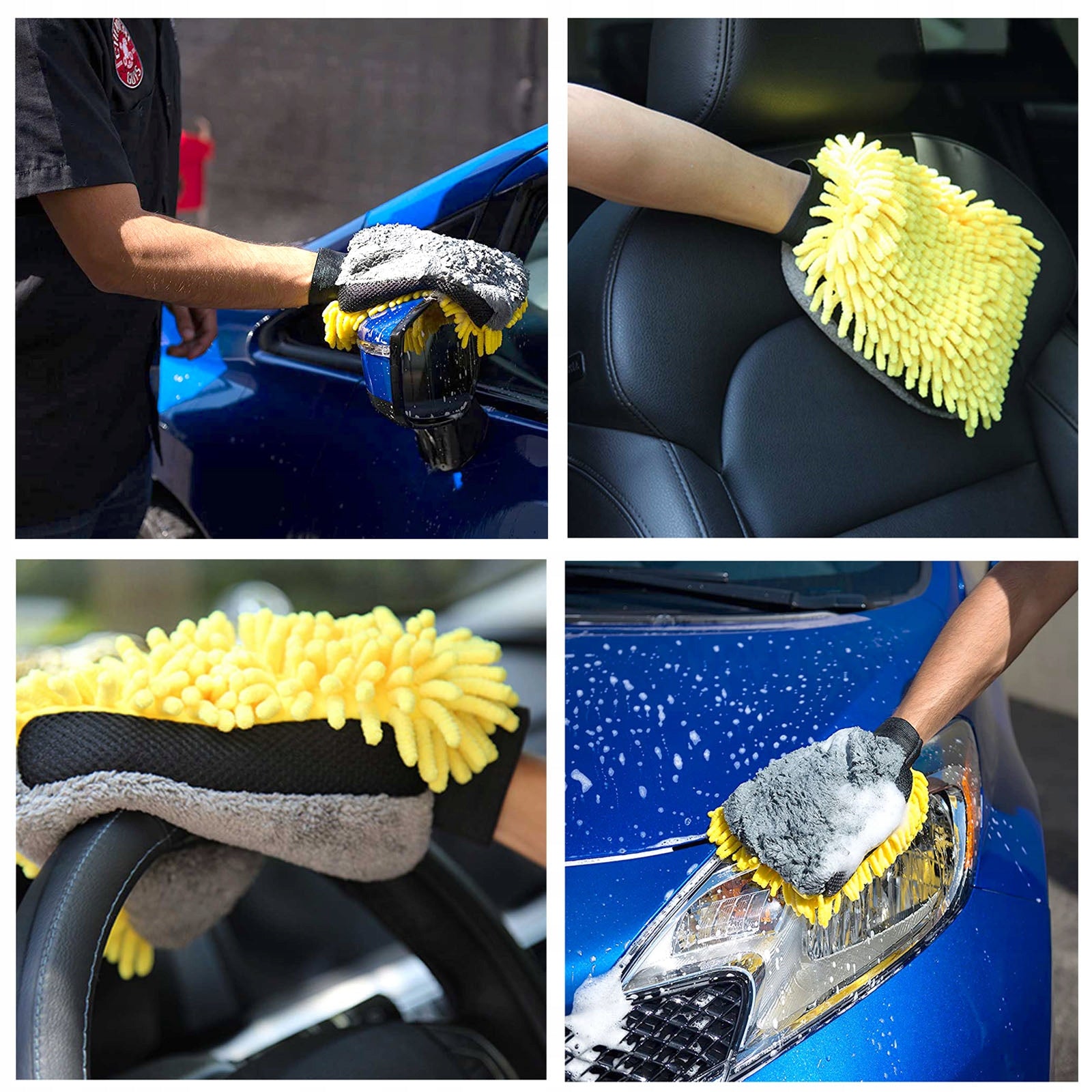 MICROFIBER GLOVE FOR CAR WASHING DETAILING DOUBLE-SIDED SOFT Manufacturer no brand