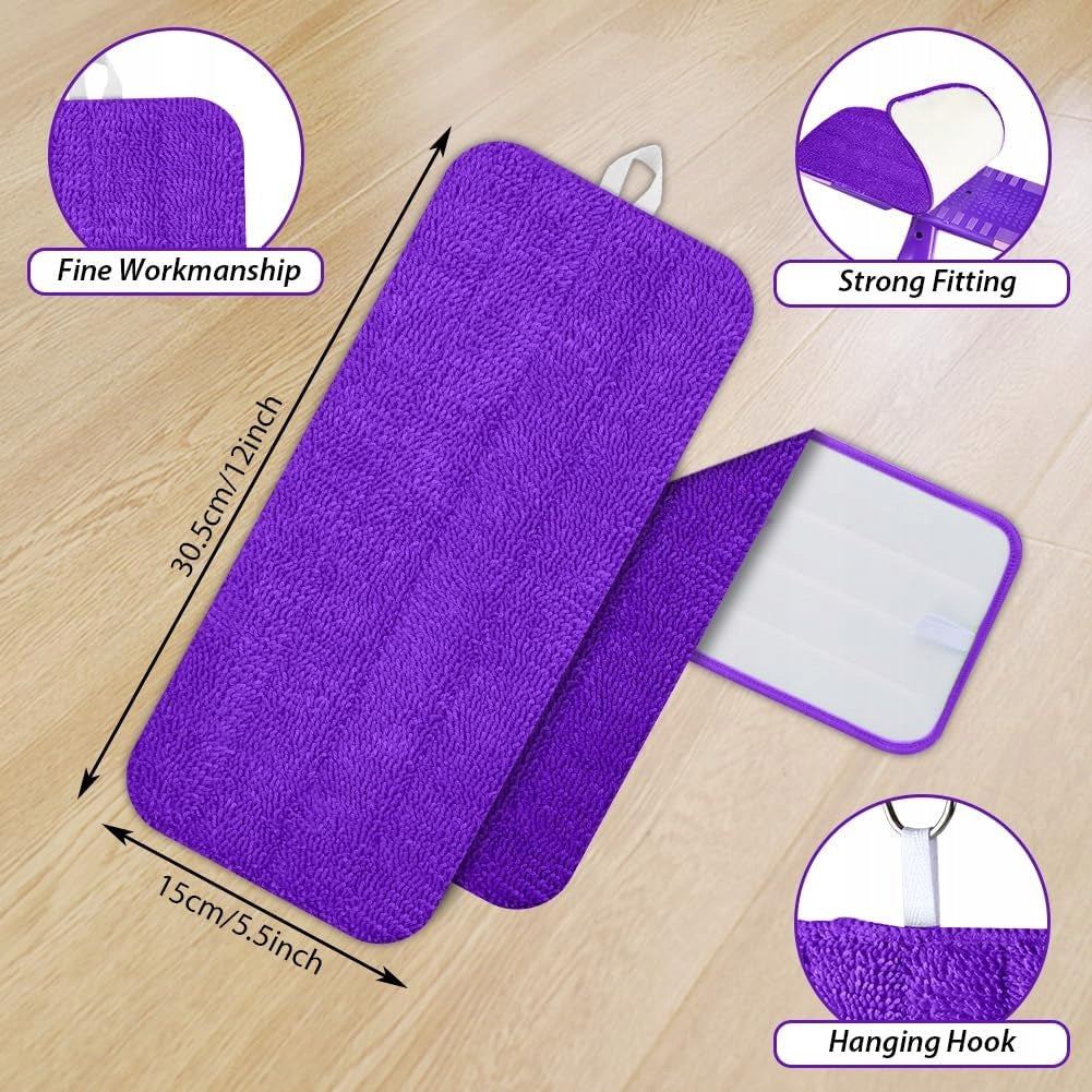 MICROFIBER MOP PADS 30,5X14 CM SET OF 6 PURPLE Brand no brand