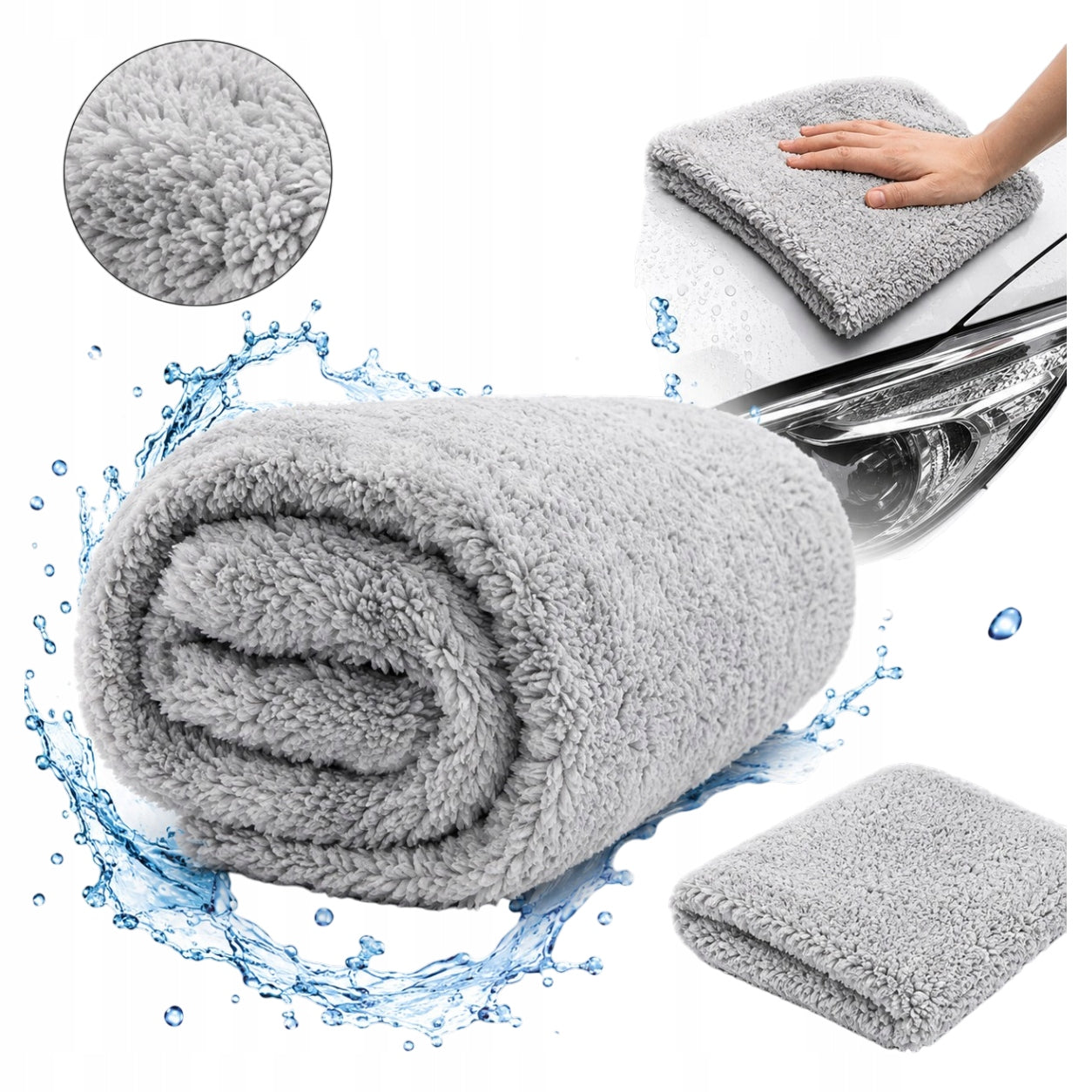 MICROFIBER POLISHING Car Wax Seamless Absorbent 500 GSM 40x40