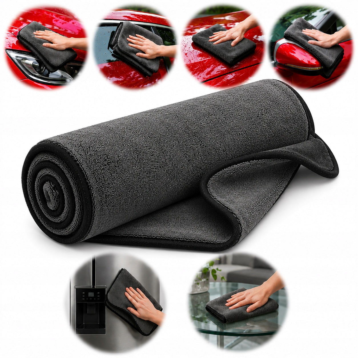 MICROFIBER TOWEL 60x90 cm 800G FOR DRYING CAR DETAILING XXL WITHOUT STREAKS