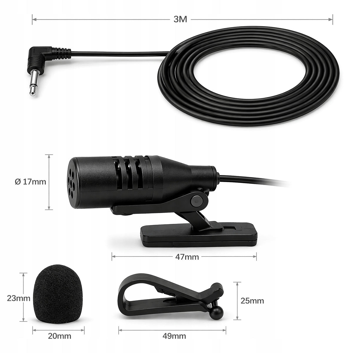 MICROPHONE JACK FOR CAR RADIO 3,5 MM WITH PLUG AND PLAY FUNCTION Brand no brand