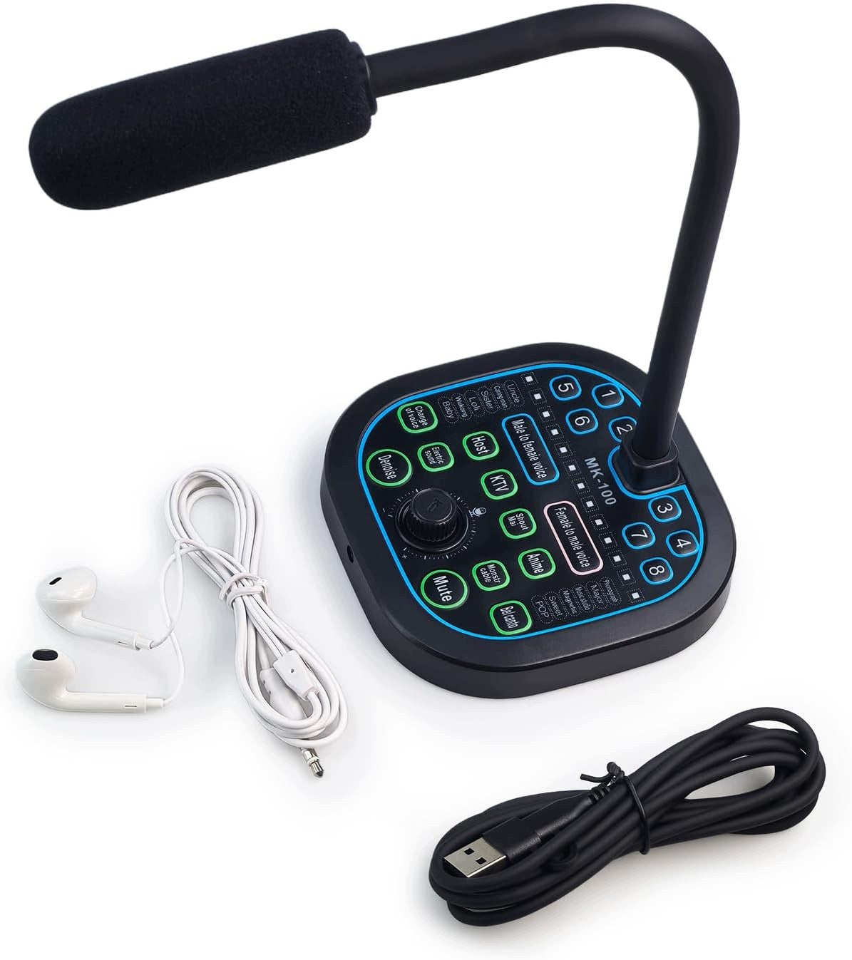 MICROPHONE VOICE CHANGE 16 EFFECTS USB-C GAME STREAMING