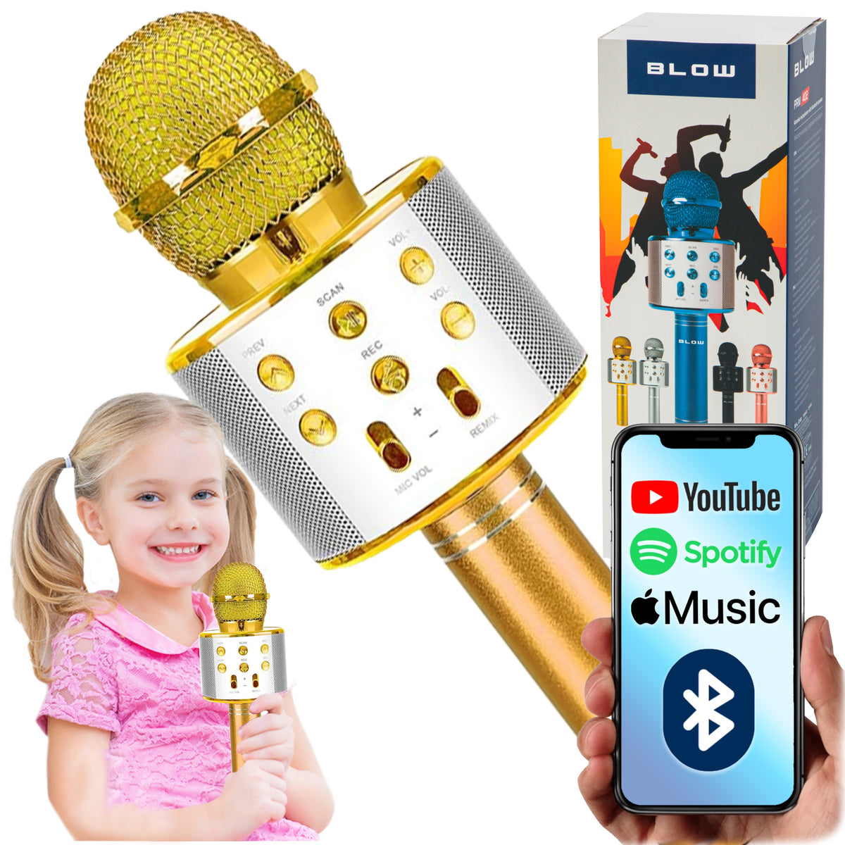 MICROPHONE WIRELESS BLUETOOTH KARAOKE SPEAKER FOR KIDS FOR HQ GIFT
