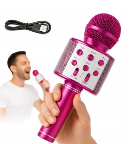 MICROPHONE WIRELESS BLUETOOTH KARAOKE SPEAKER FOR KIDS GADGET GIFT