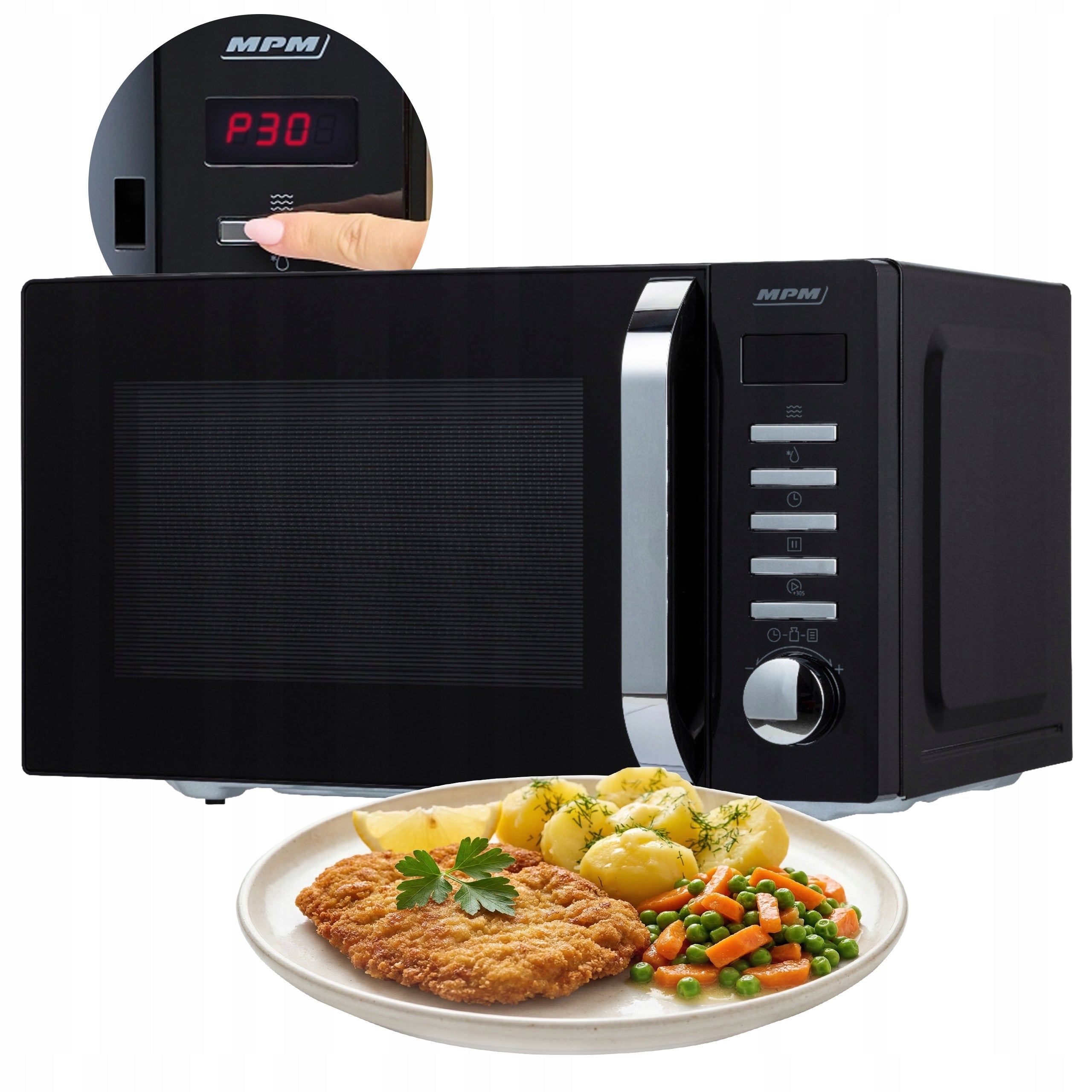 MICROWAVE OVEN MICROWAVE MPM-20-KMT-05 20L 800W BLACK DEFROSTING