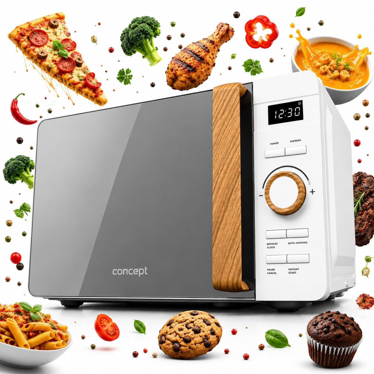 MICROWAVE OVEN WHITE LED 20L 800W PREMIUM CONCEPT