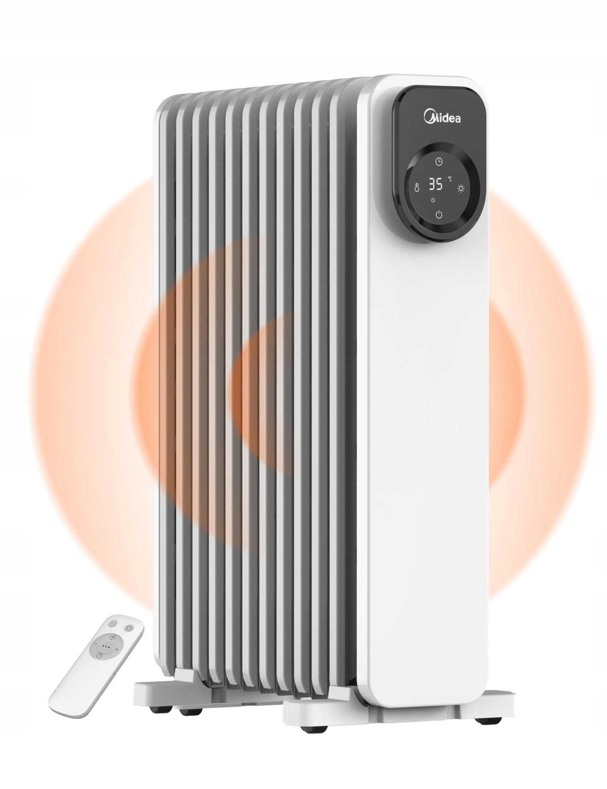 MIDEA Oil Heater Mobile 11 Ribs Remote Control LED Screen 2300W Quiet