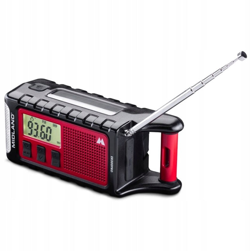 MIDLAND ER300 PRO SOLAR ALARM RADIO AM/FM POWERBANK 10000 DYNAMO USB-C Manufacturer code ER300 PRO