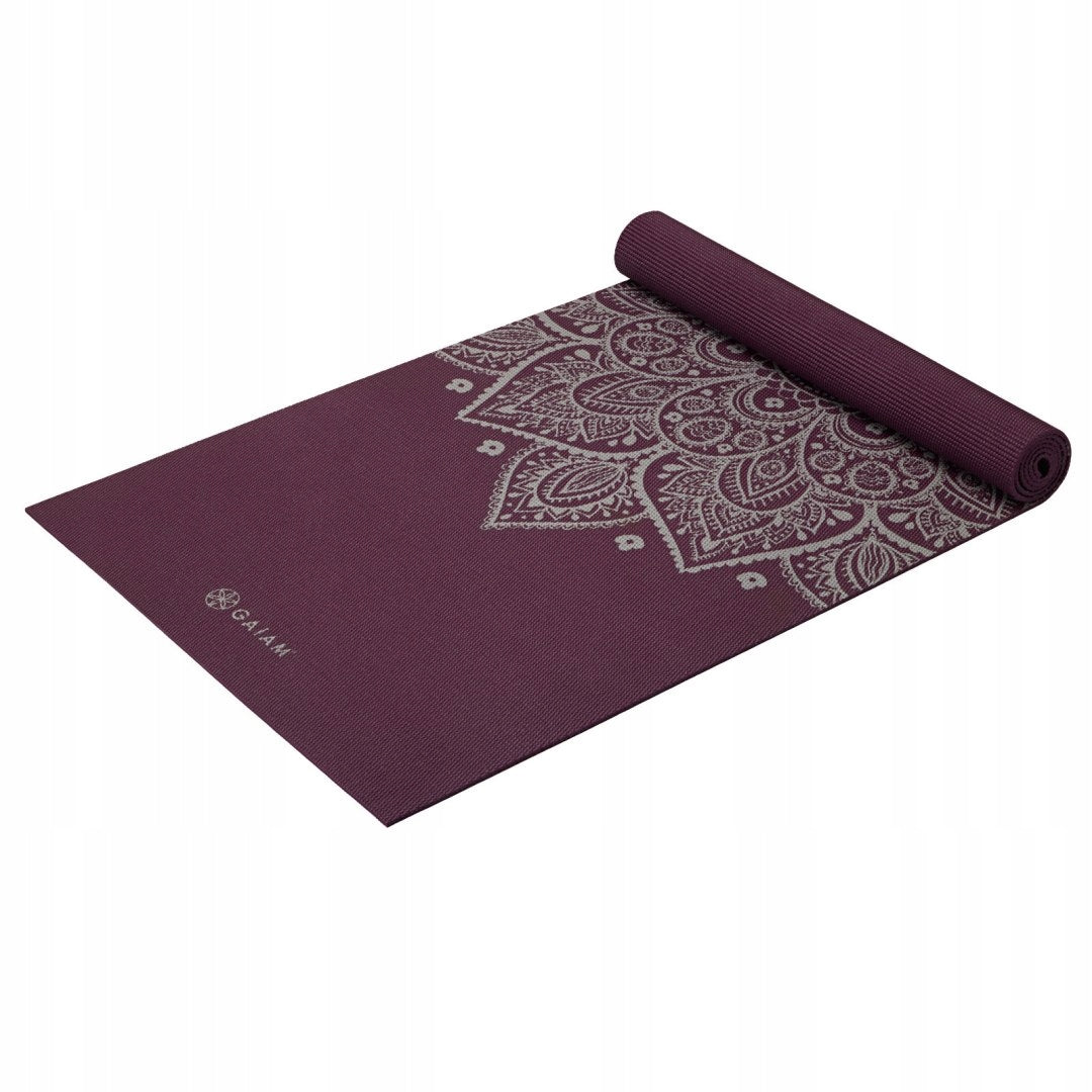 MIDNIGHT PLUM SUNDIAL FLOWER YOGA MAT 5MM 65734 GAIAM Brand Gaiam