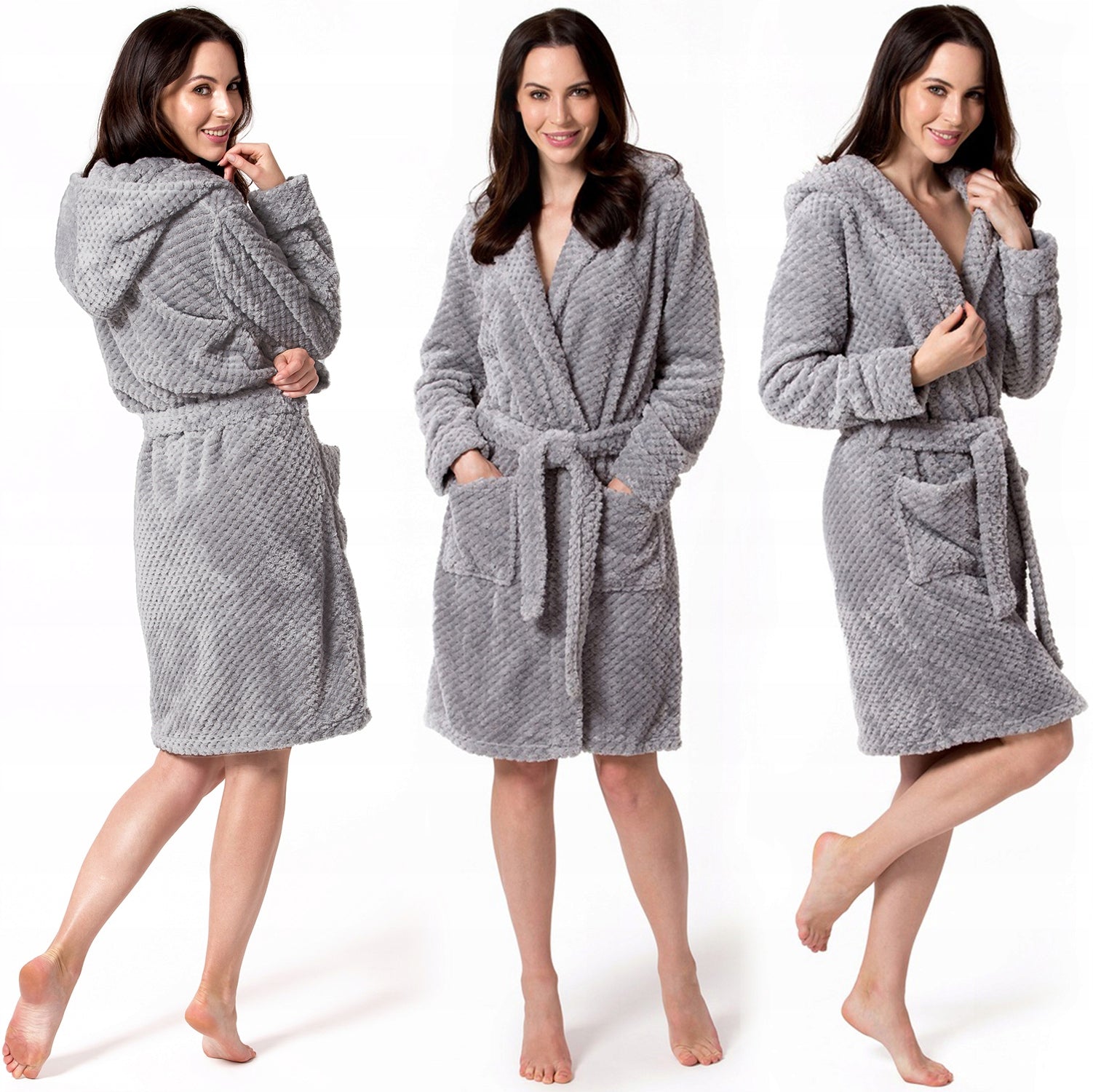 Damen-Bademantel Diamond Middle Grey 