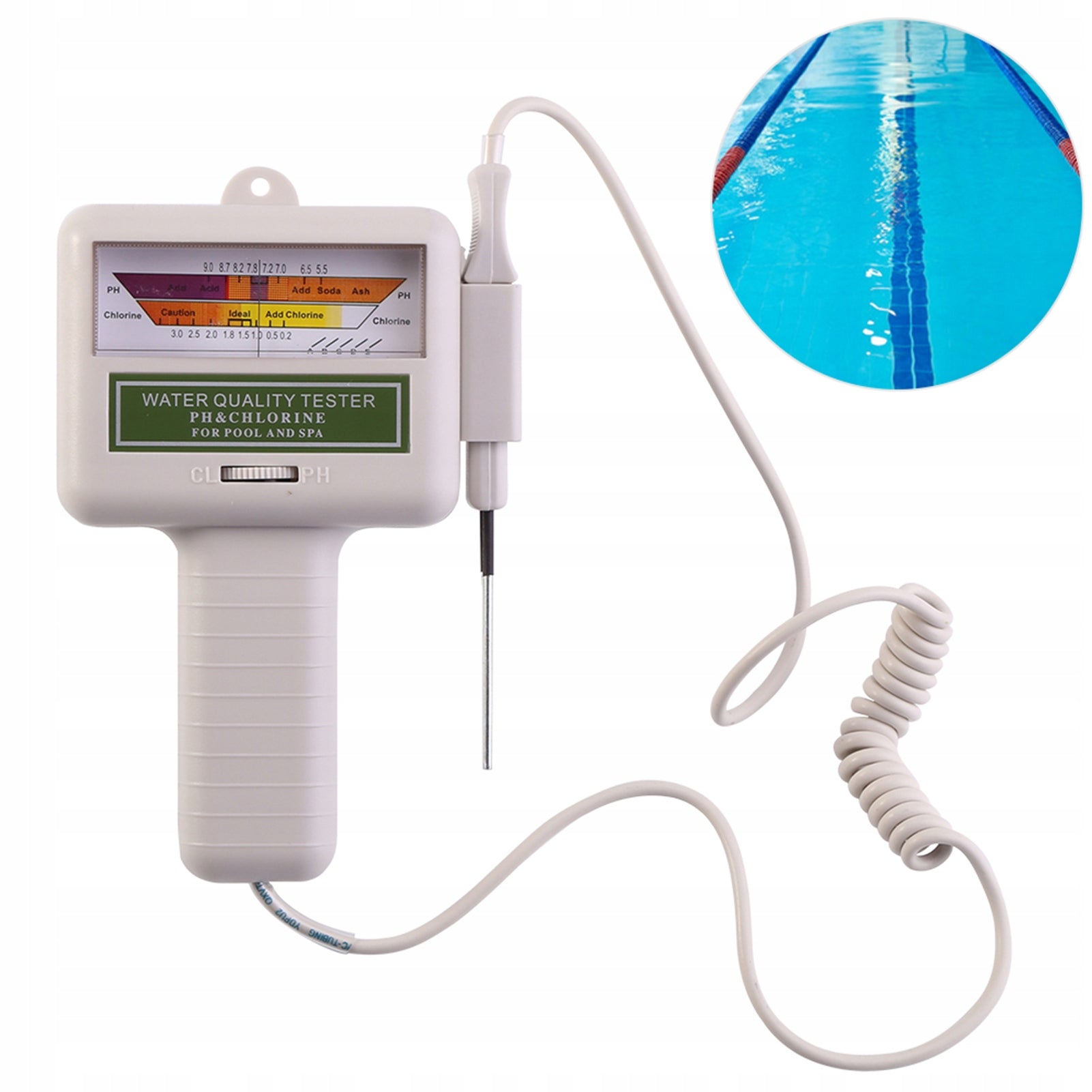 MIERNIK CHLORU I PH WODY DO BASENU TEST TESTER PASKI DO KALIBRACJI GRATIS