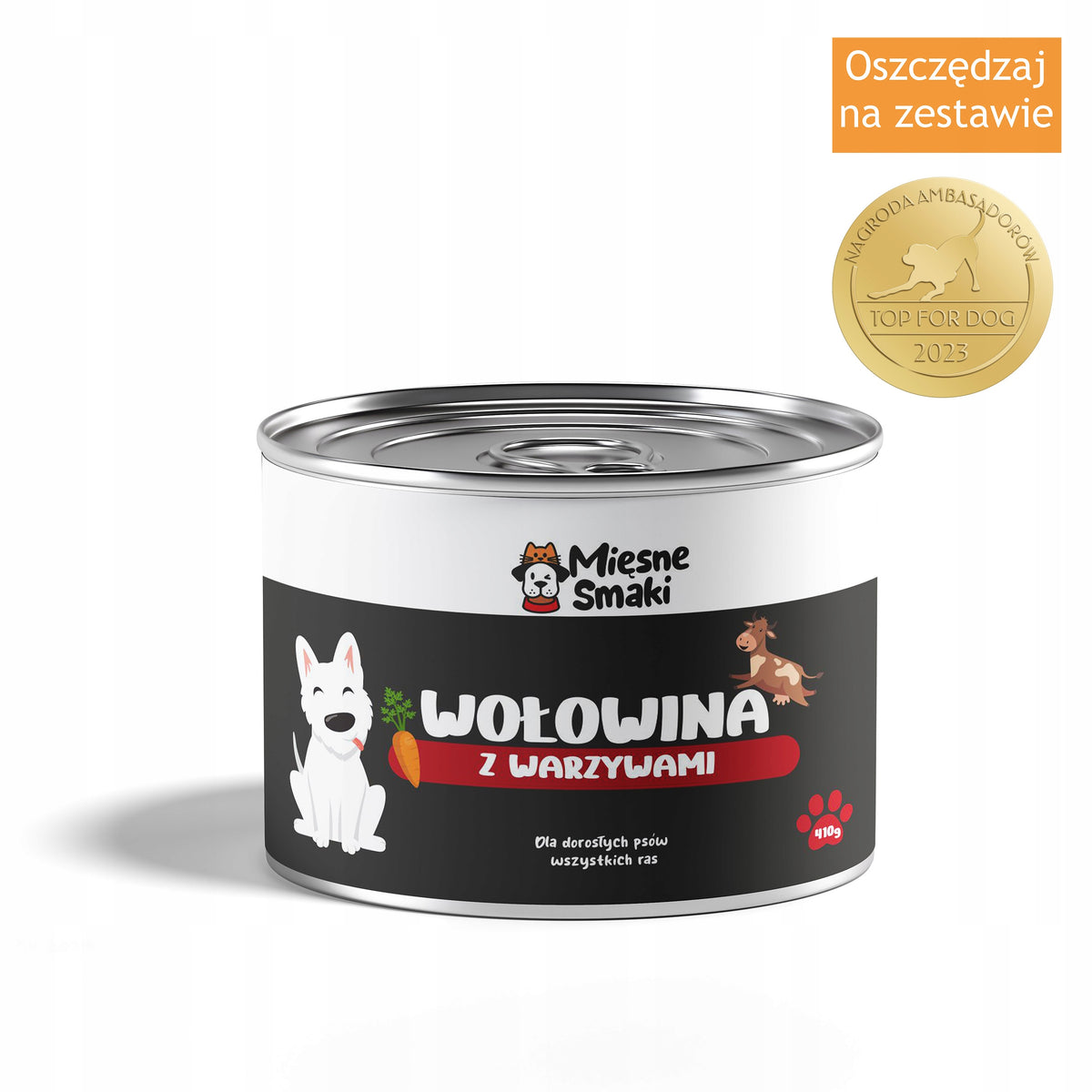 MIĘSNE SMAKI- WET FOOD- BEEF WITH VEGETABLES 6x410g