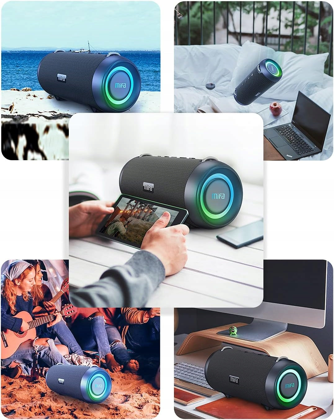 MIFA A90 Bluetooth Speaker 60W Wireless IPX7 Waterproof RGB LED USB-C Packaging status original