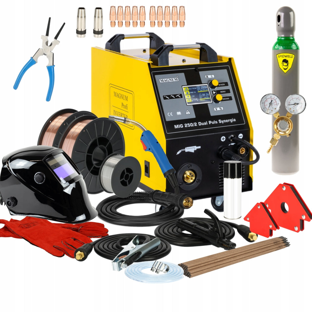 MIG/MAG 250A Dual Pulse Synergy Magnum MIG 250/2 migomat 230V 400V