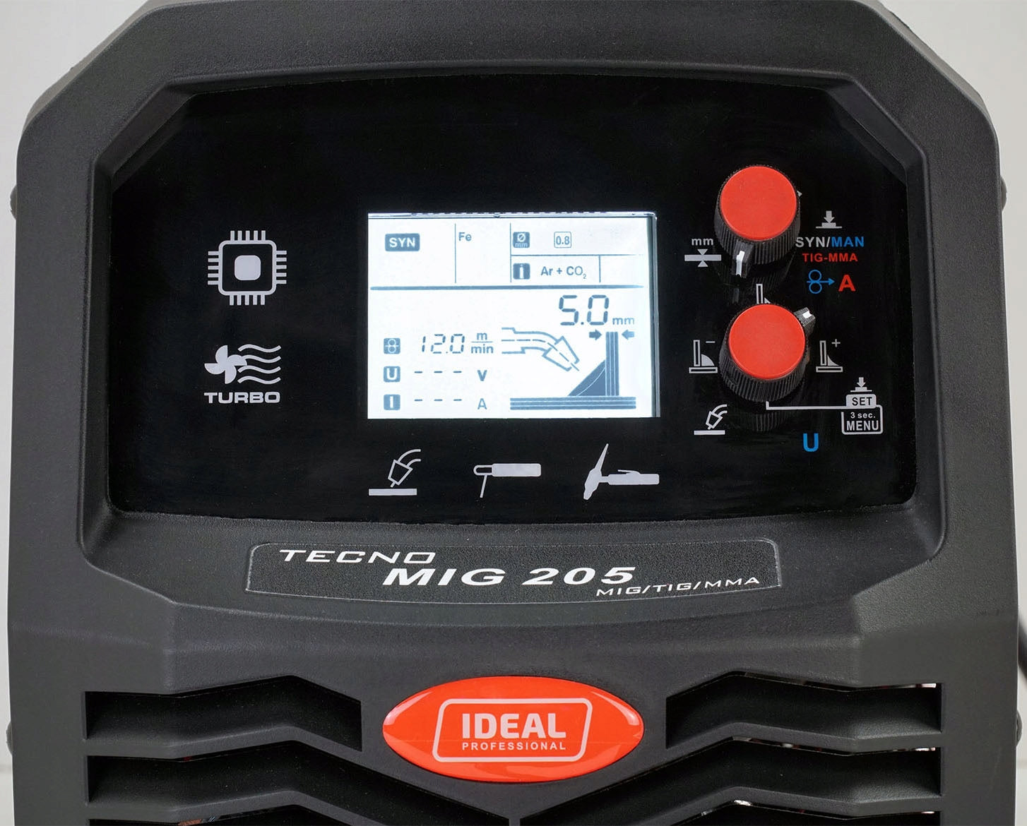 MIG MAG MIGOMAT MIG 200A ALU Synergy LCD 230V IDEAL SET 3in1 Brand IDEAL