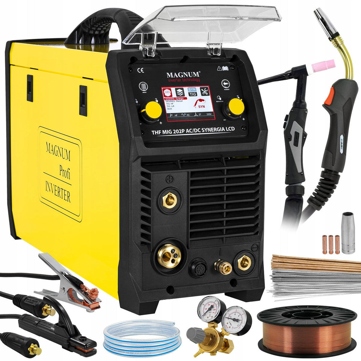 MIG MAG TIG AC DC Synergy Pulse MAGNUM 200A Bi Level PFC migomat