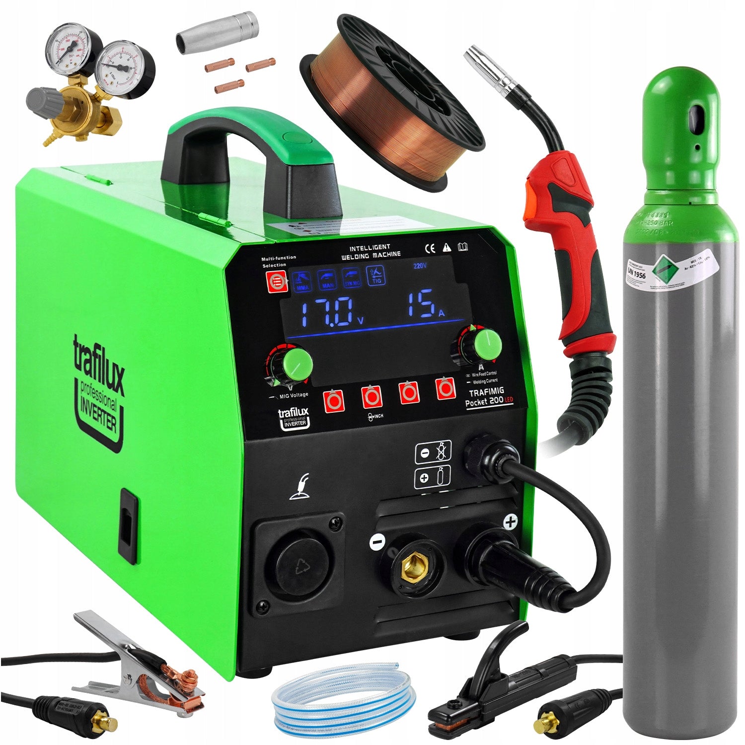 MIG MAG Trafilux 200A Synergy migomat 2T 4T TIG MMA set