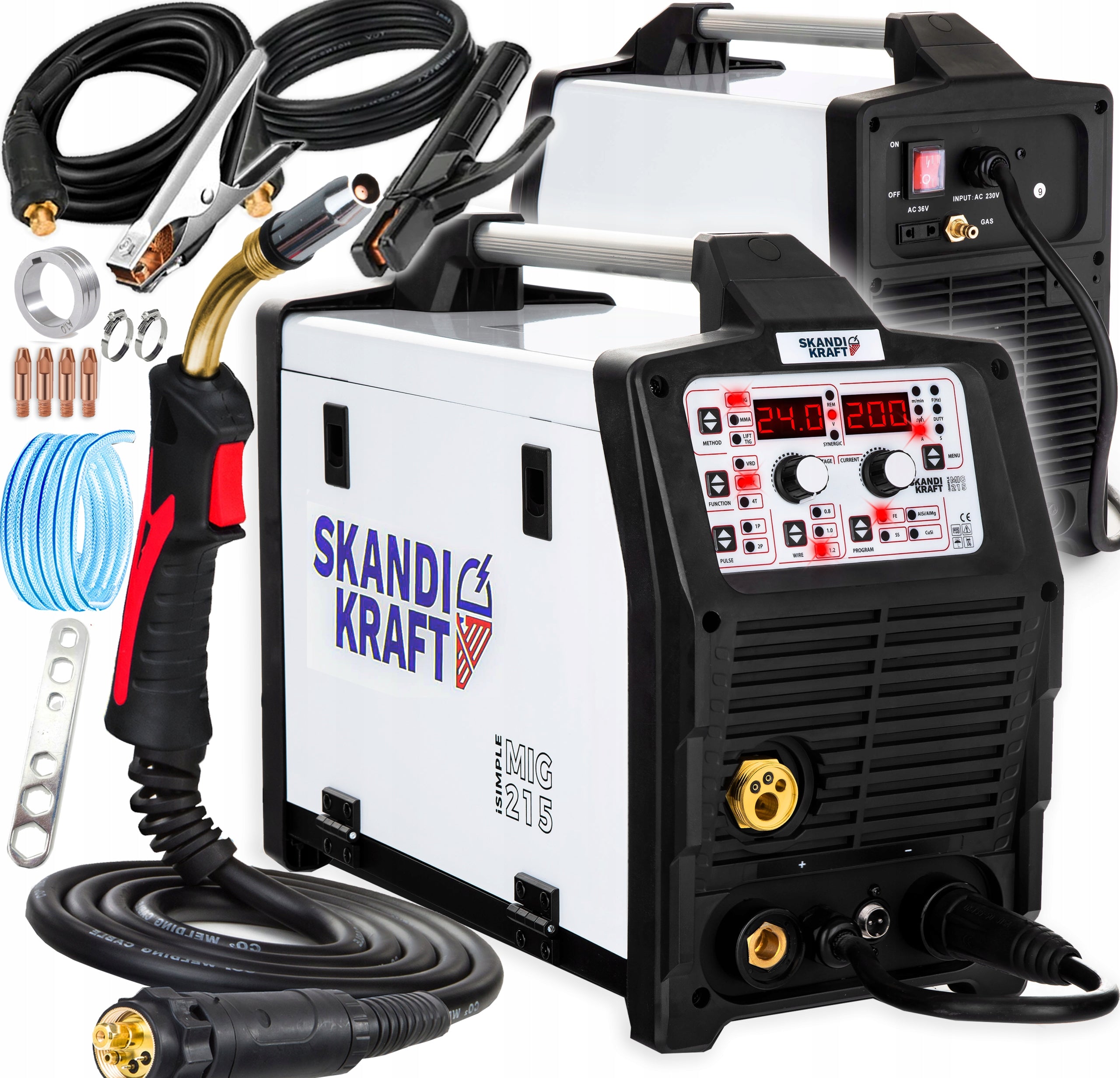MIGOMAT 200A SYNERGY SOLDERING SKANDI KRAFT MIG 215 MEMORY WELDING MACHINE