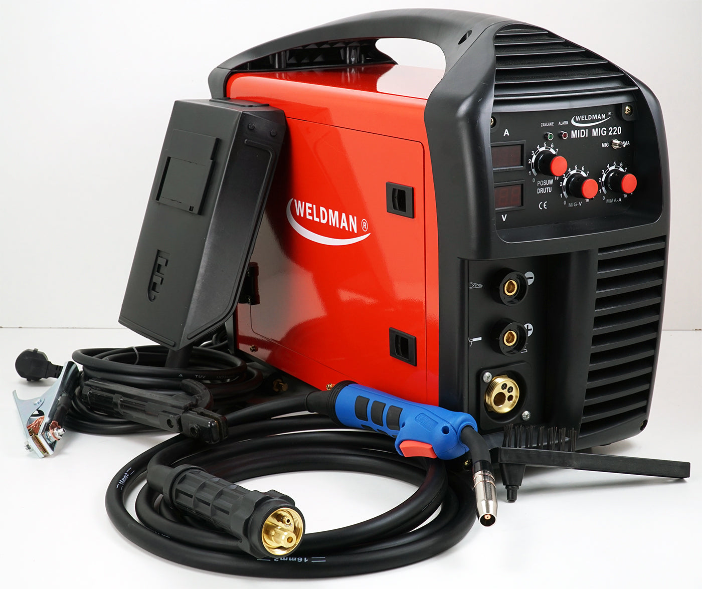 MIGOMAT 220A WELDING MACHINE MIG MAG MMA WELDMAN MIDI 230V CYLINDER SET WIRE MASK Brand Weldman