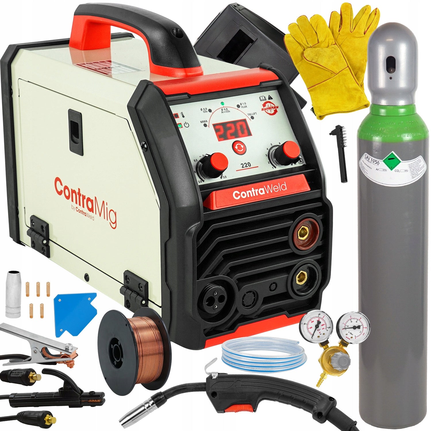 MIGOMAT Inverter welder Contraweld 220 MMA TIG MAG FLUX Synergy