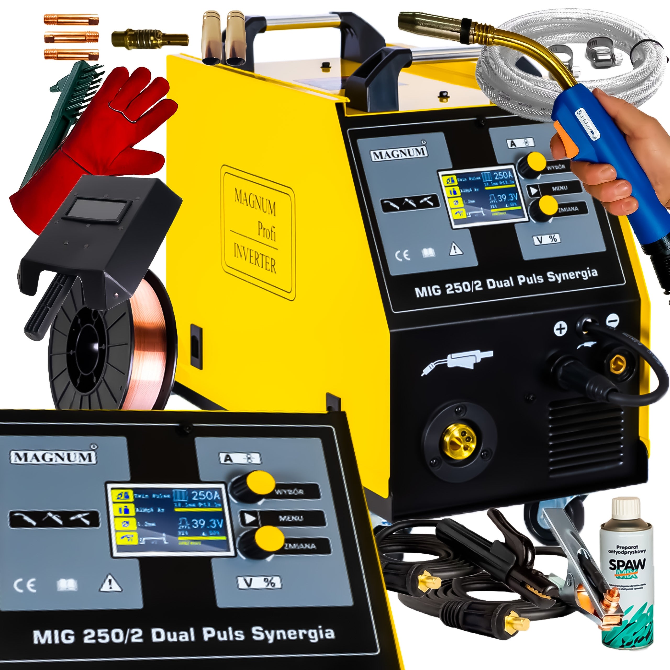 MIGOMAT MIG 250/2 DUAL PULSE SYNERGY WELDING MACHINE 230/400V, 200/250A MAGNUM