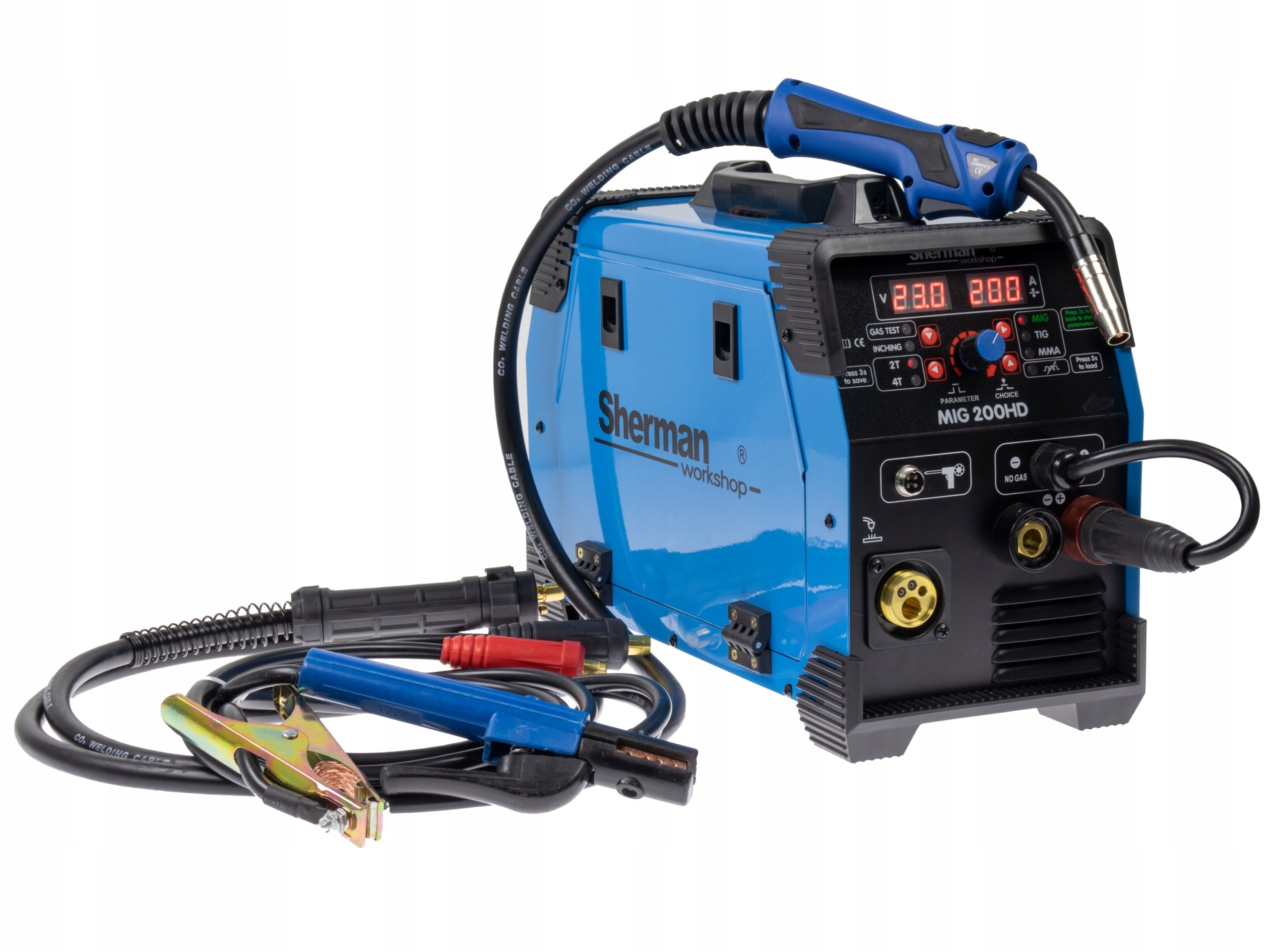 MIGOMAT MIG/MAG WELDING MACHINE synergy MMA TIG Lift SHERMAN IGBT 230V Set Brand Sherman