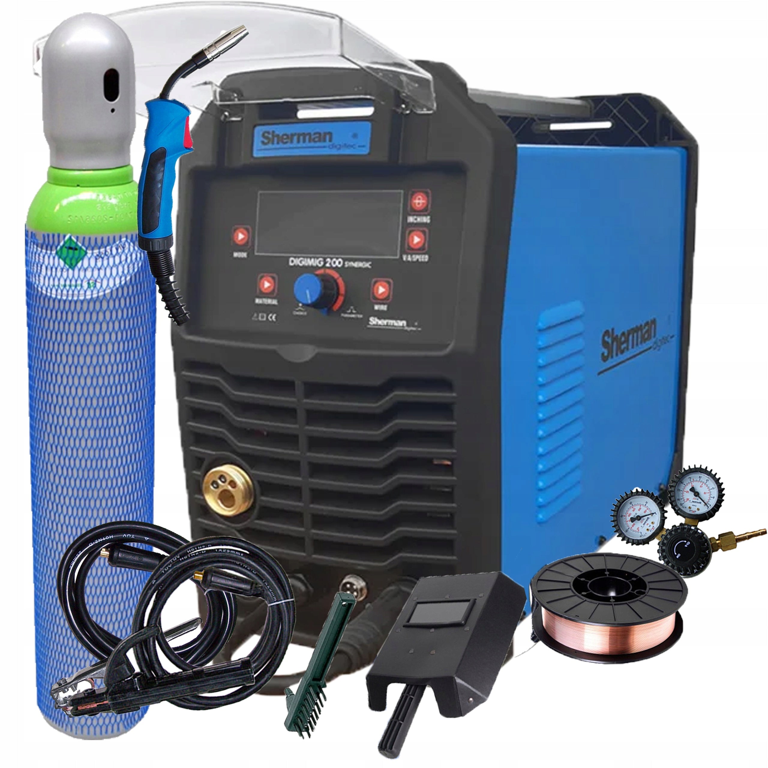 MIGOMAT SHERMAN DIGIMIG MIG 200 SYNERGIC TIG MMA 3W1 200A SET