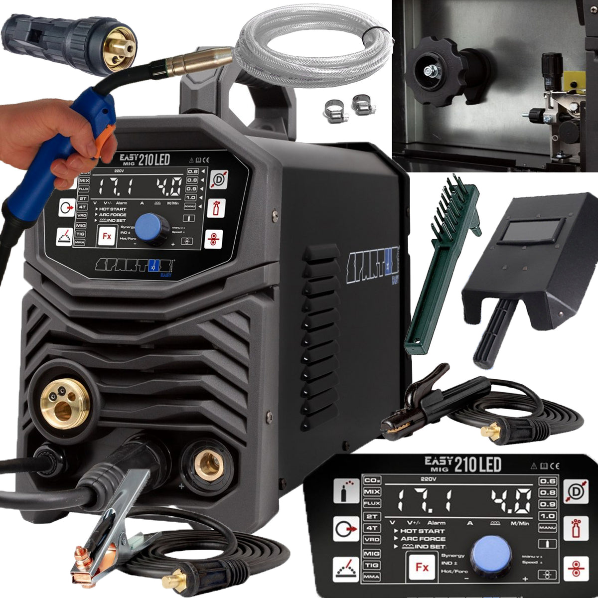 MIGOMAT Spartus Easymig 210 LED Synergy 200A MMA TIG LIFT 3IN1 Brand Spartus