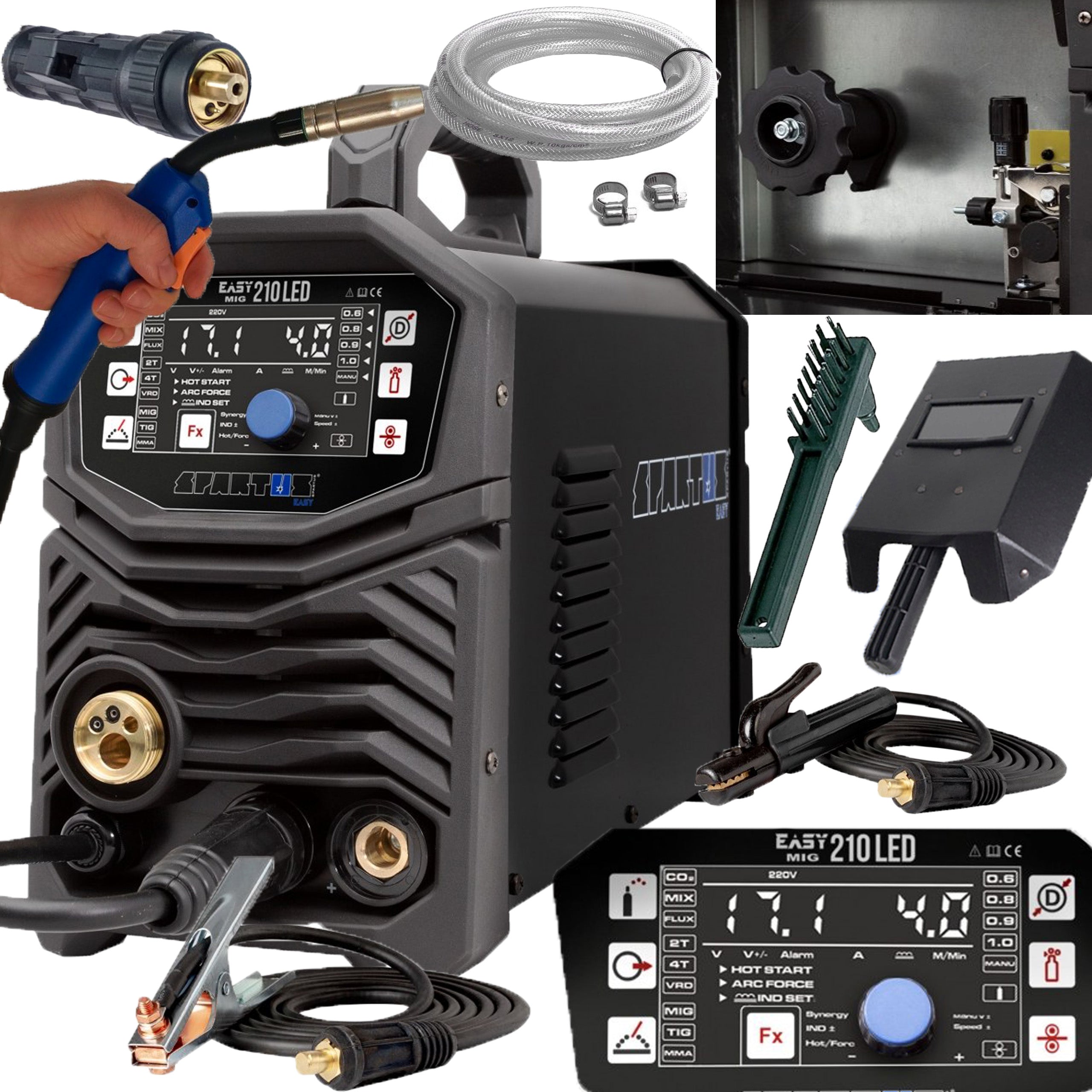 MIGOMAT Spartus Easymig 210 LED Synergy 200A MMA TIG LIFT 3IN1 Brand Spartus