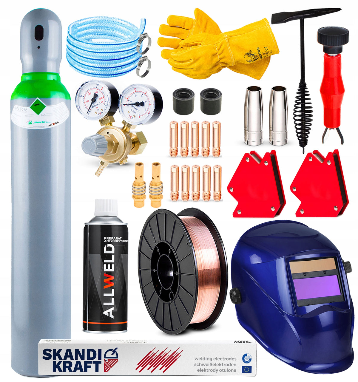 MIGOMAT WELDING MACHINE GYS EASY MIG 160 MAG MMA ALUMINIUM FLUX 160A 230V SET Duty cycle time 60%
