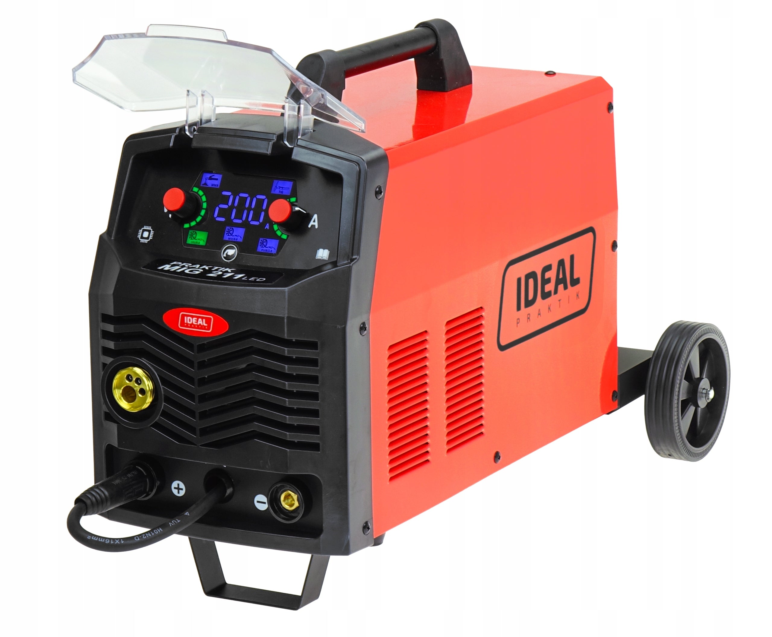 MIGOMAT WELDING MACHINE IDEAL PRAKTIK MIG 211 SYNERGY MMA TIG 200A 230V FLUX LED Manufacturer code PMIG211SLED #ZESTAW2AK