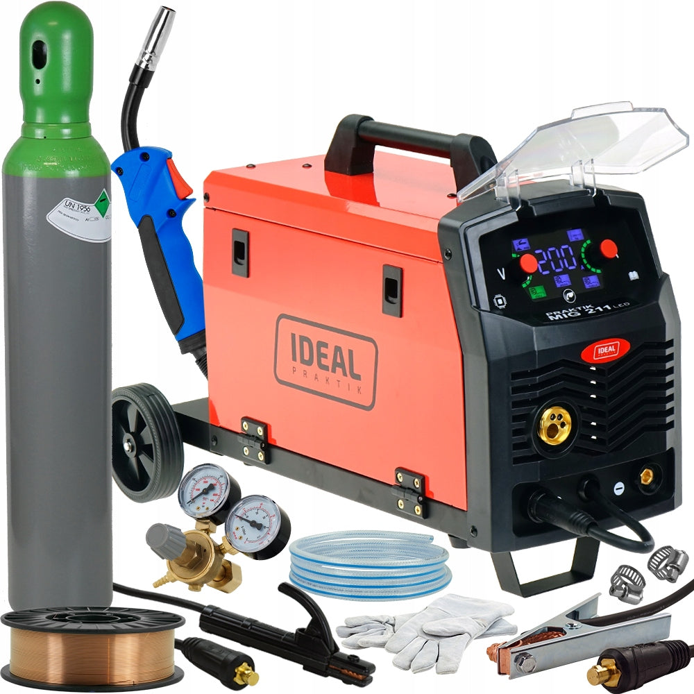 MIGOMAT WELDING MACHINE IDEAL PRAKTIK MIG 211 SYNERGY MMA TIG 200A 230V FLUX LED