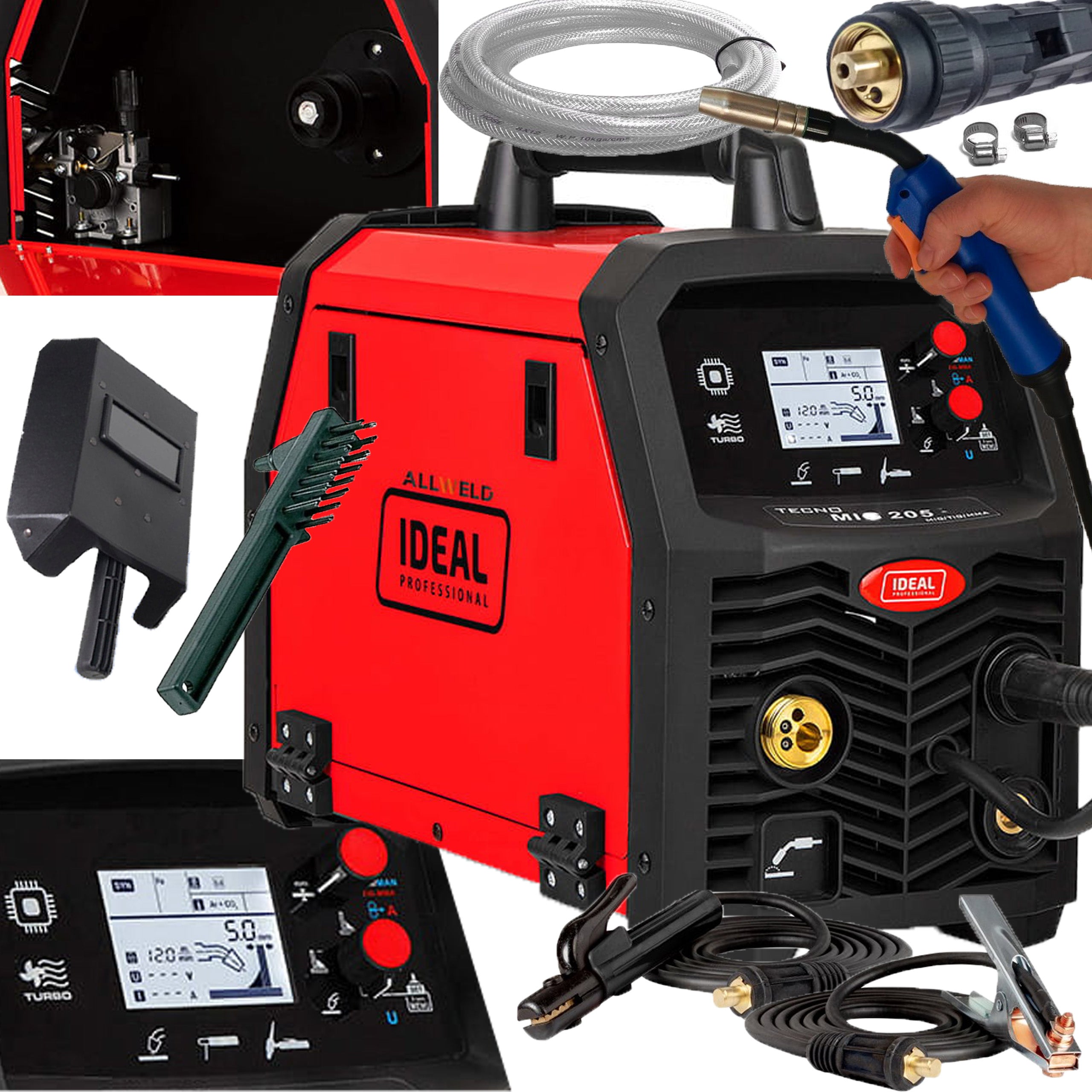 MIGOMAT WELDING MACHINE IDEAL TECNO MIG 205 200A MMA TIG 3IN1 SYNERGY SOLDERING