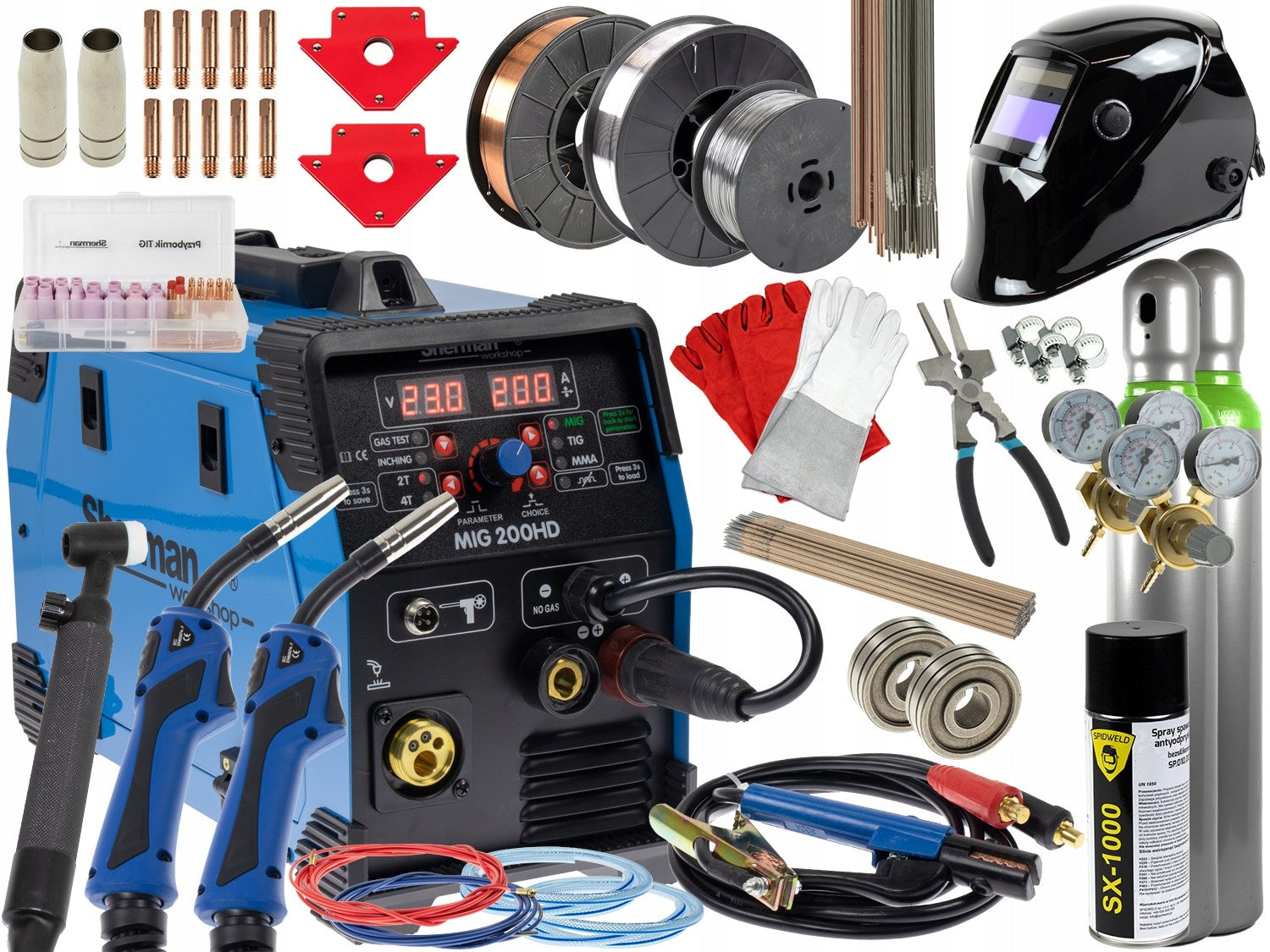 MIGOMAT inverter welding machine MIG/MAG 200A MMA SYNERGY IGBT SHERMAN Set