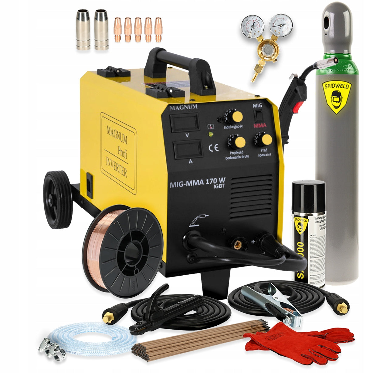 MIGOMAT inverter welding machine mig mag 230V 160A MIG MAG MMA MAGNUM SET