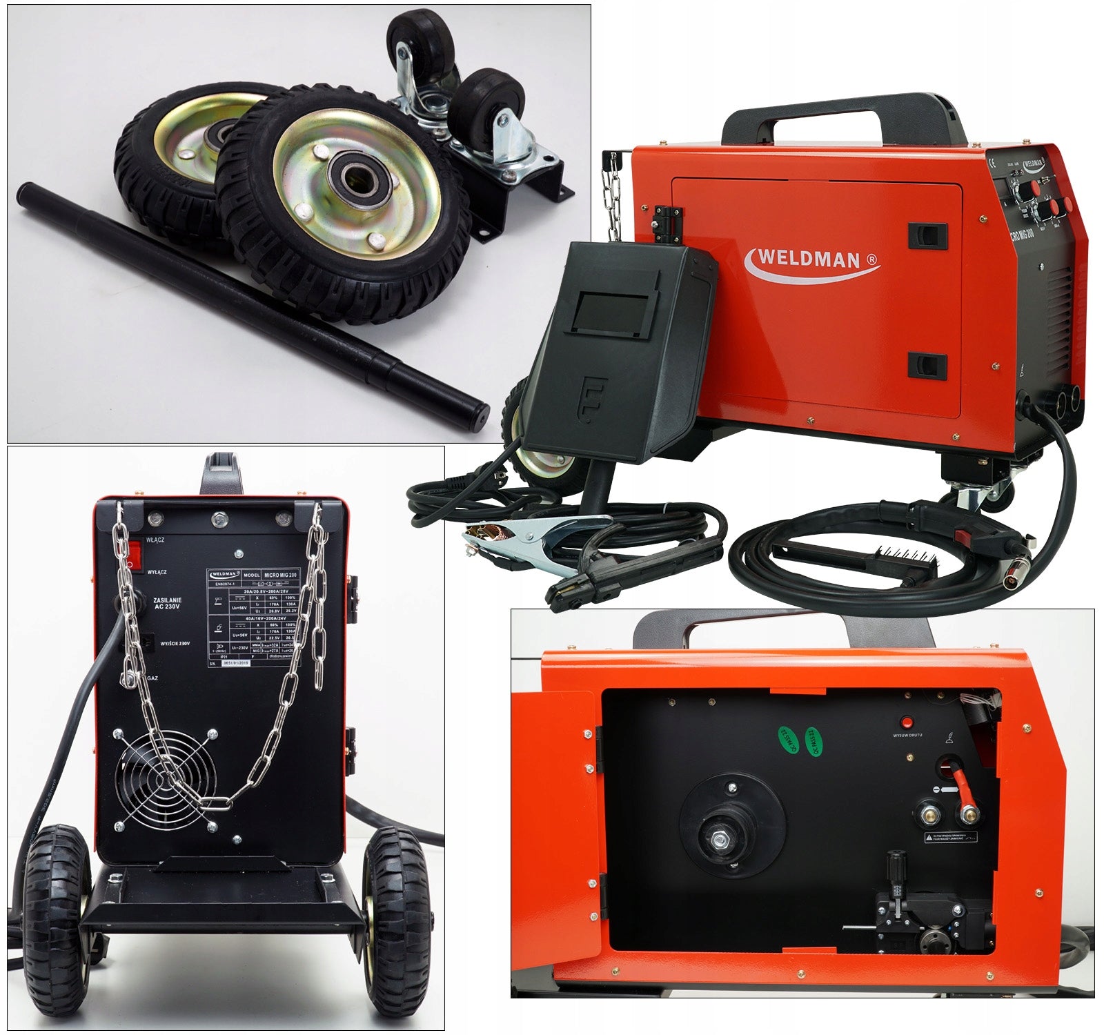 MIGOMAT welding machine WELDMAN MIG 200A MMA 230V CYLINDER SET WIRE REDUCER FLUX Packaging status original